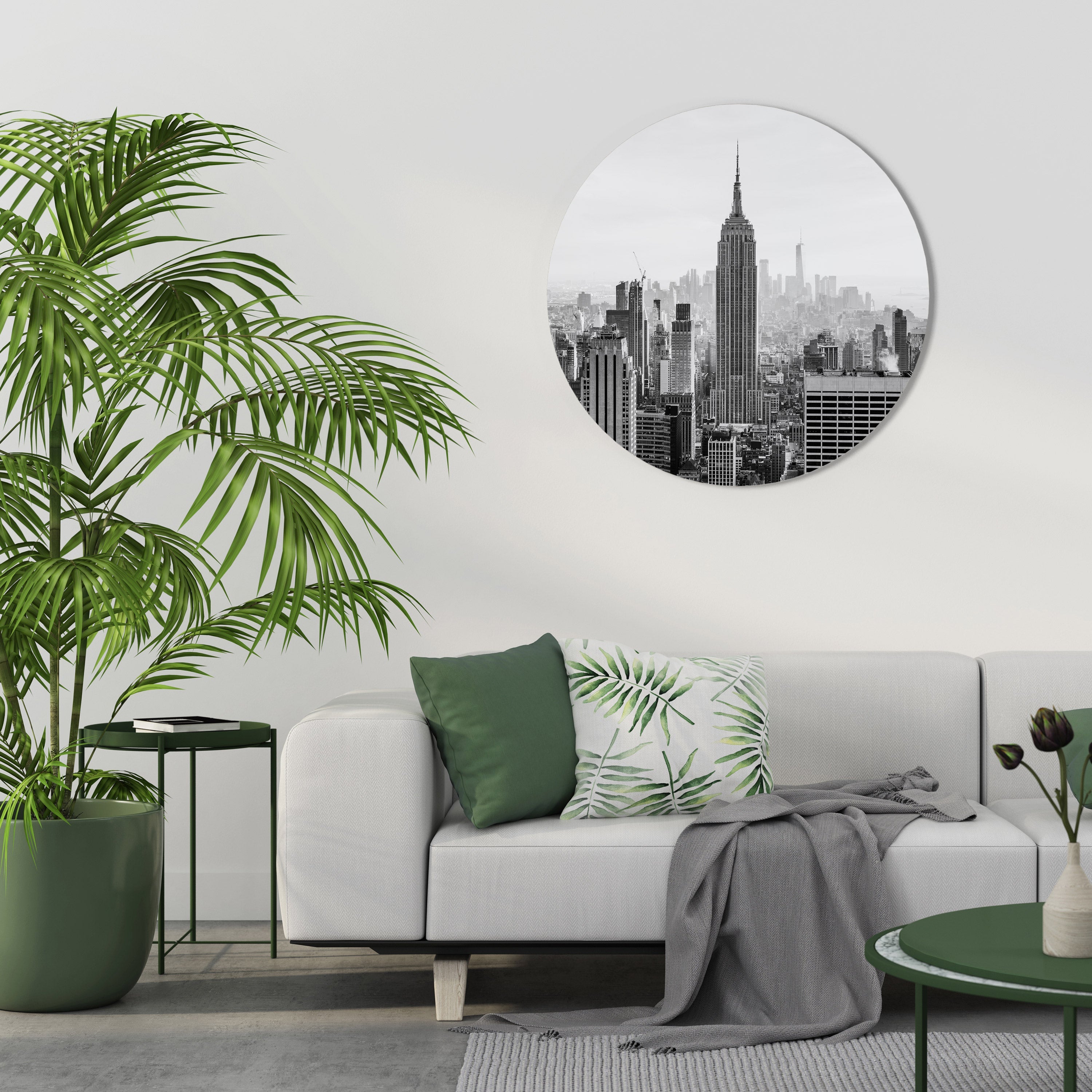 EMPIRE STATE BUILDING Art mural rond