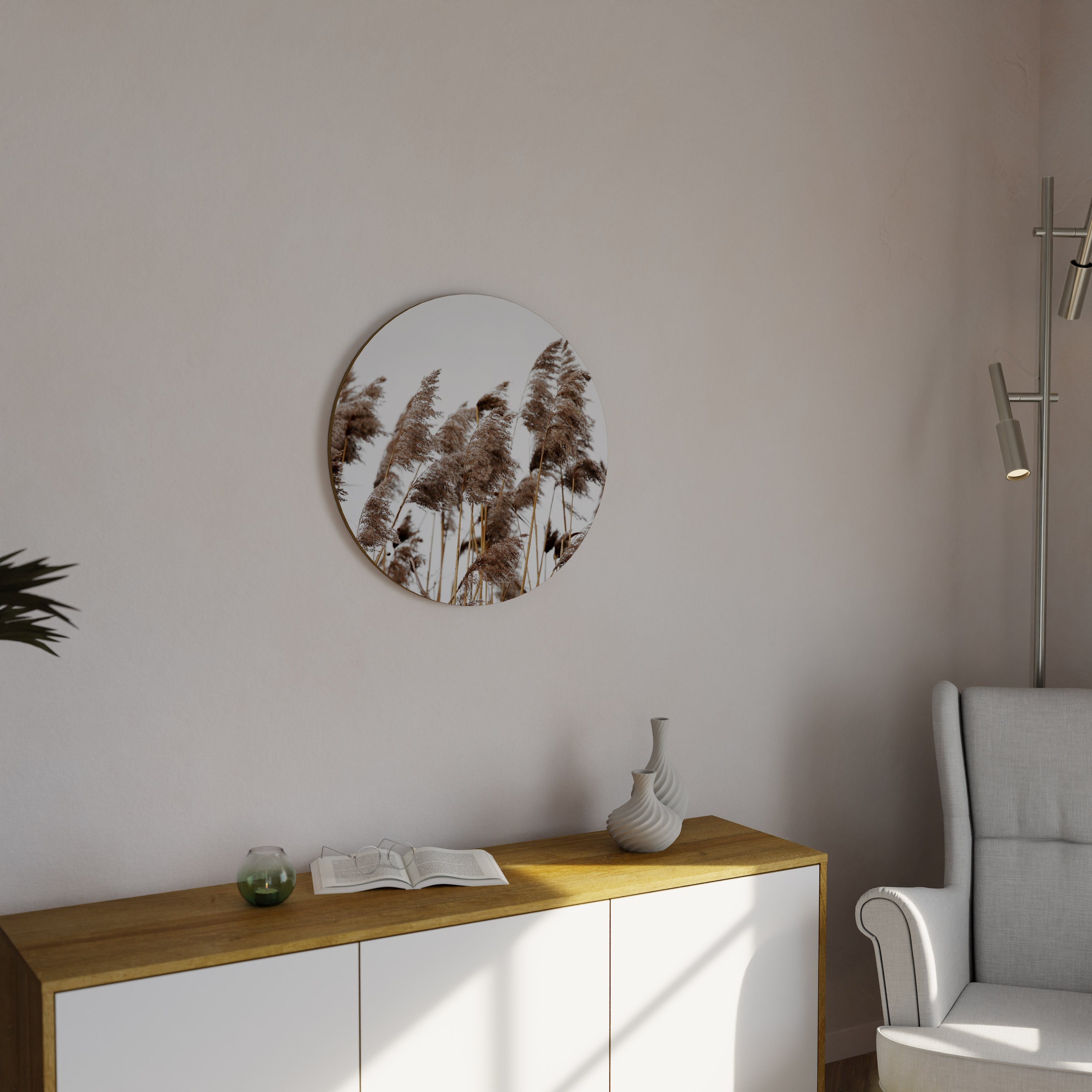 Danse des roseaux Décoration murale ronde