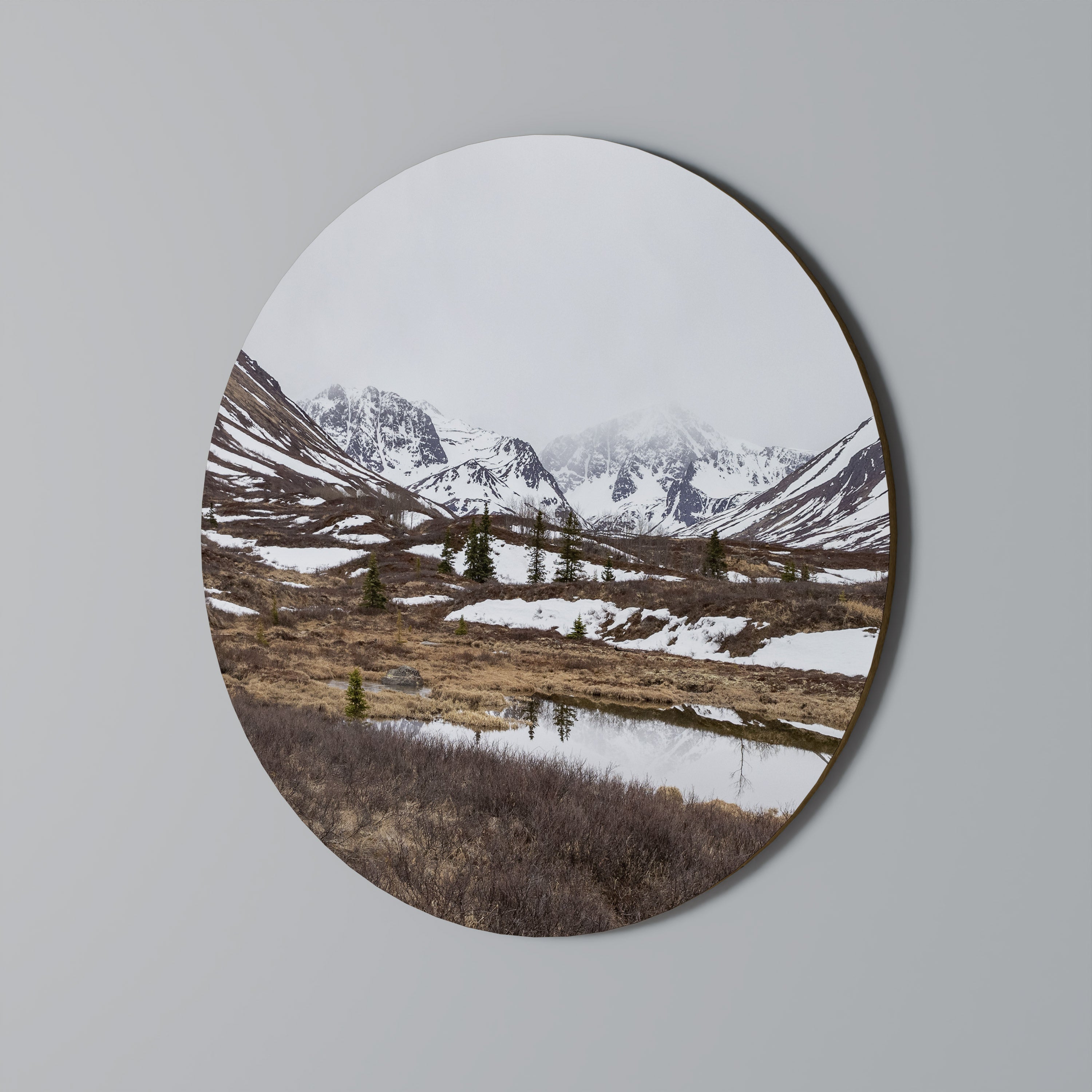 ÉCHOS DE L'HIVER Art mural rond