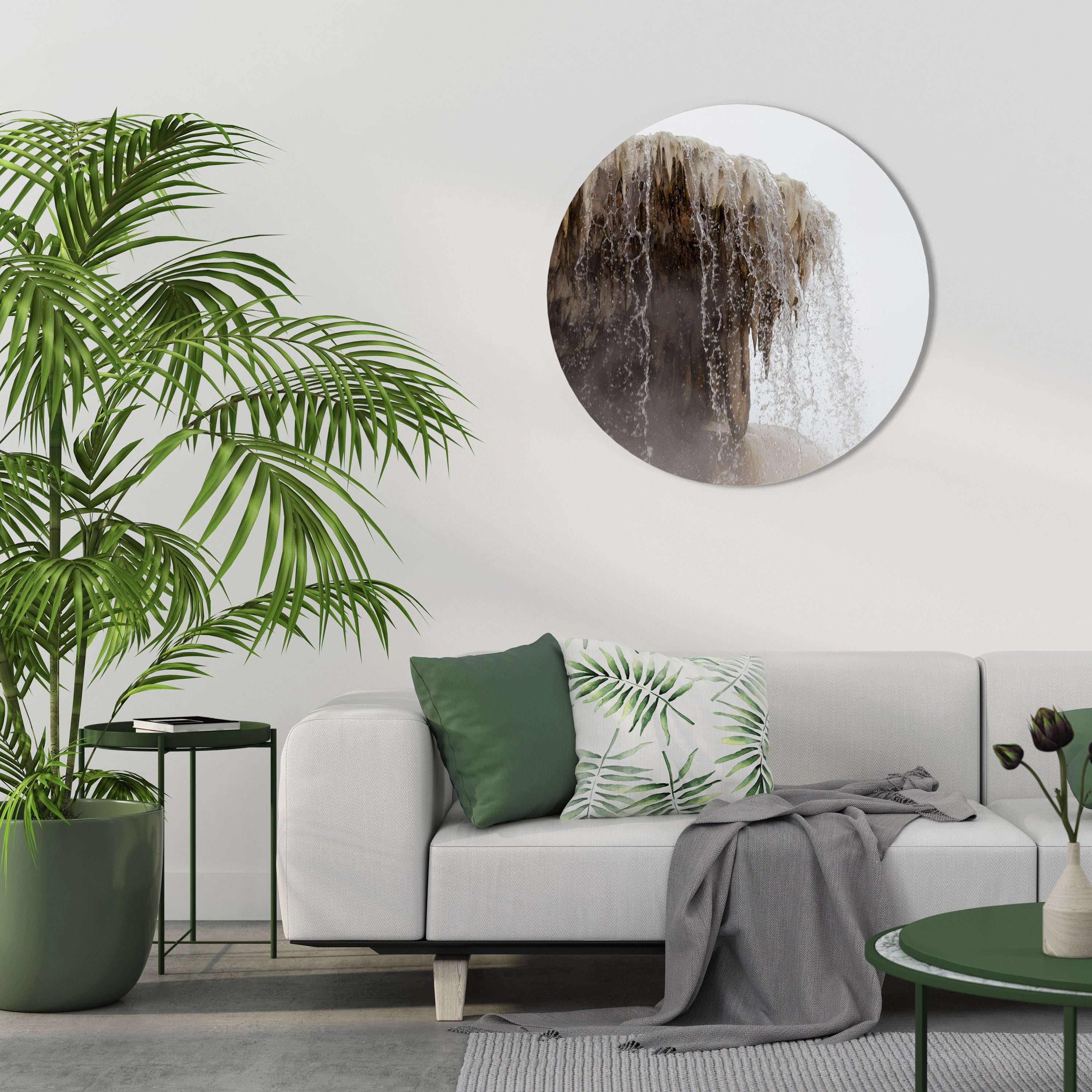 Art mural rond MAMMOTH HOT SPRINGS