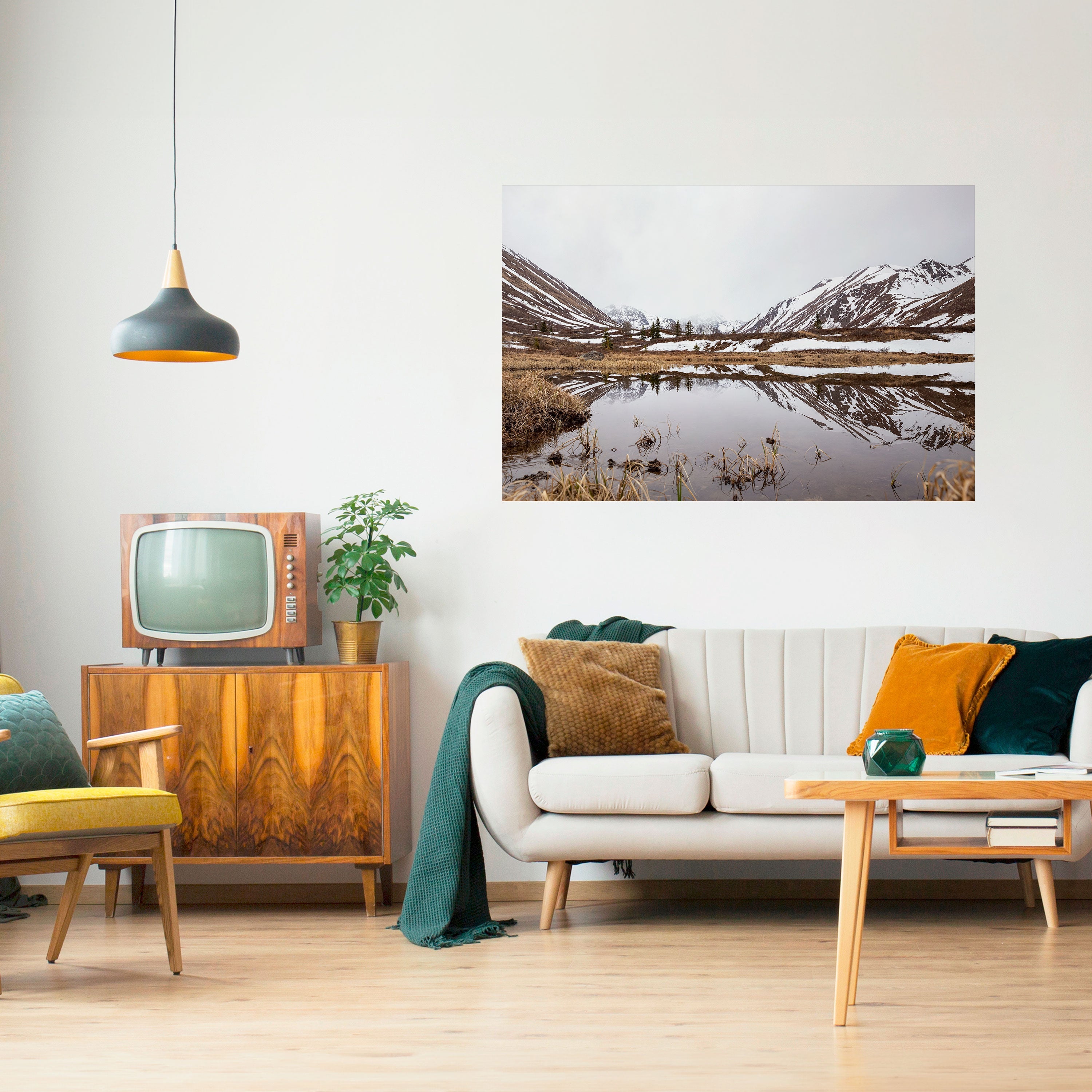 Affiche horizontale autocollante « REFLETS ENNEIGÉS »