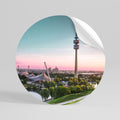 TOWERING DREAMSCAPE Peel and Stick Round Sticker