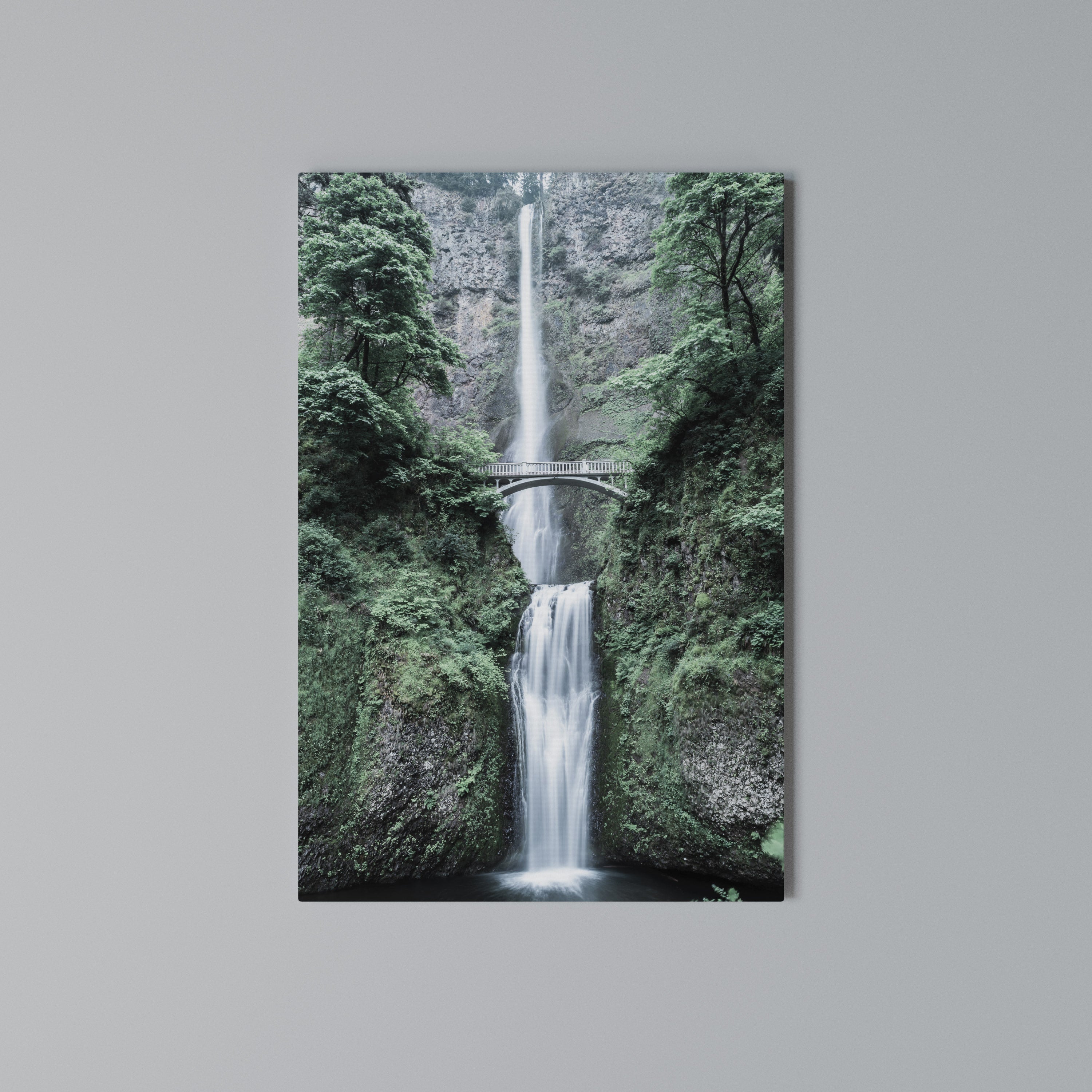 MYSTICAL WATERSCAPE BRIDGE Vertical Canvas Print