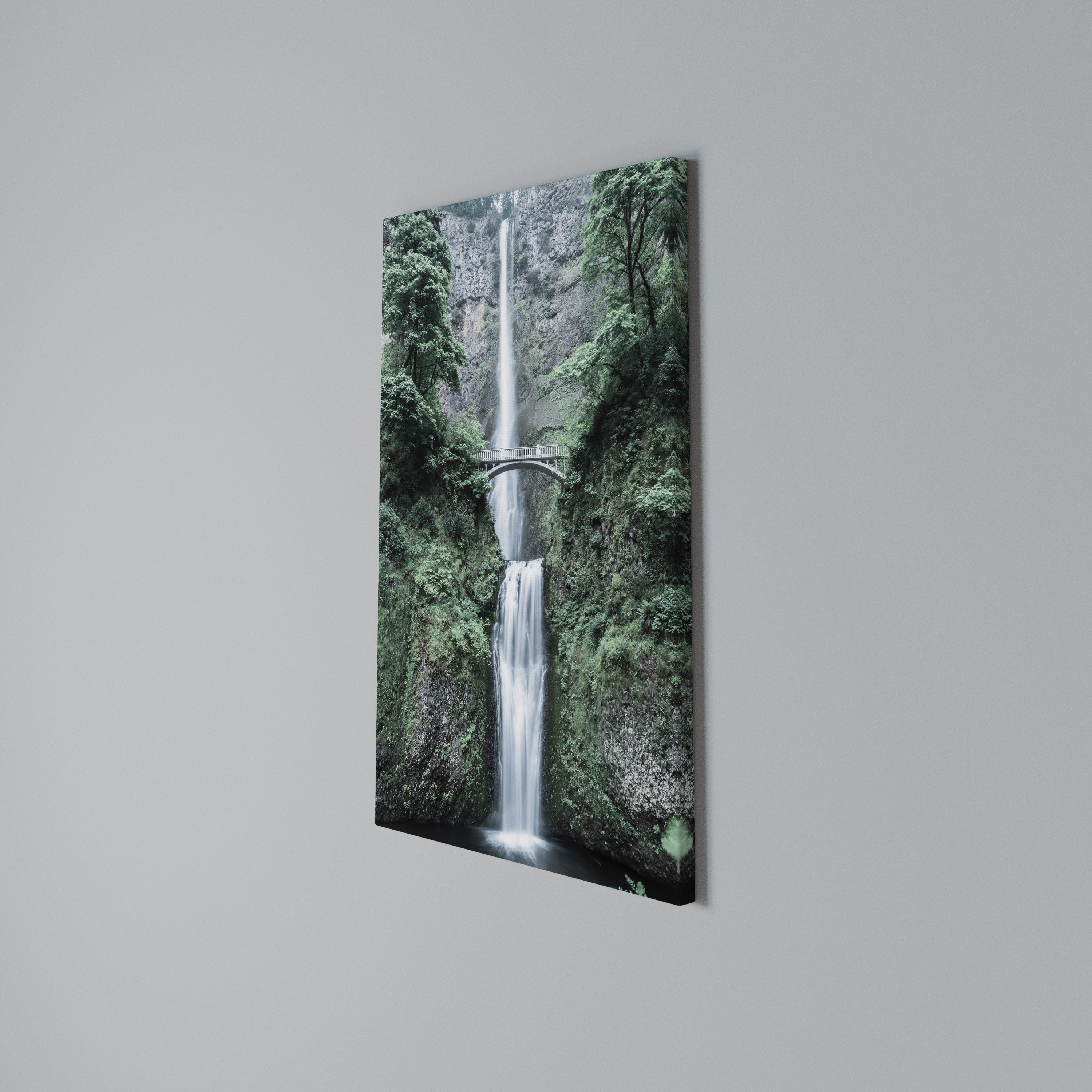 MYSTICAL WATERSCAPE BRIDGE Vertical Canvas Print