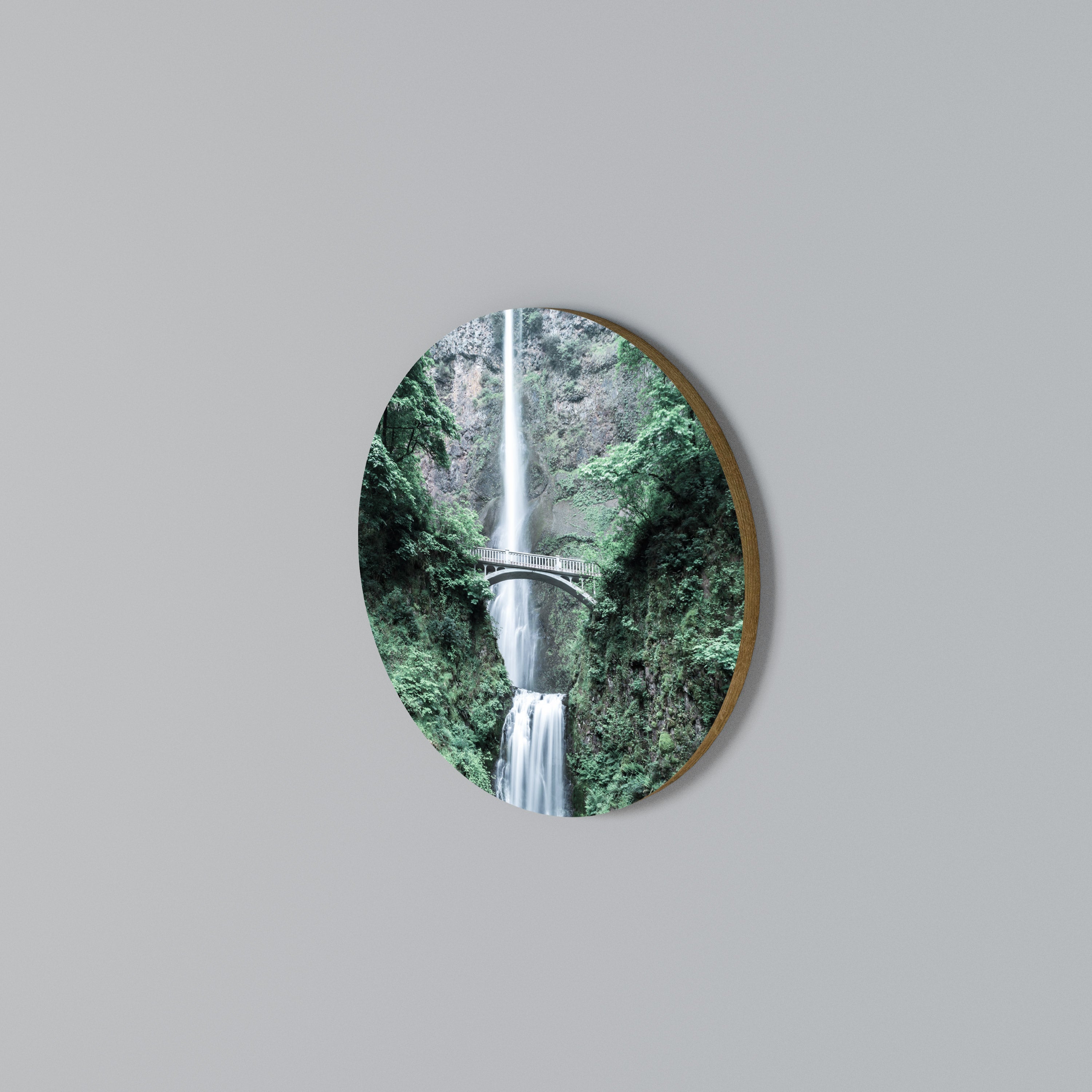 MYSTICAL WATERSCAPE BRIDGE Round Wall Art
