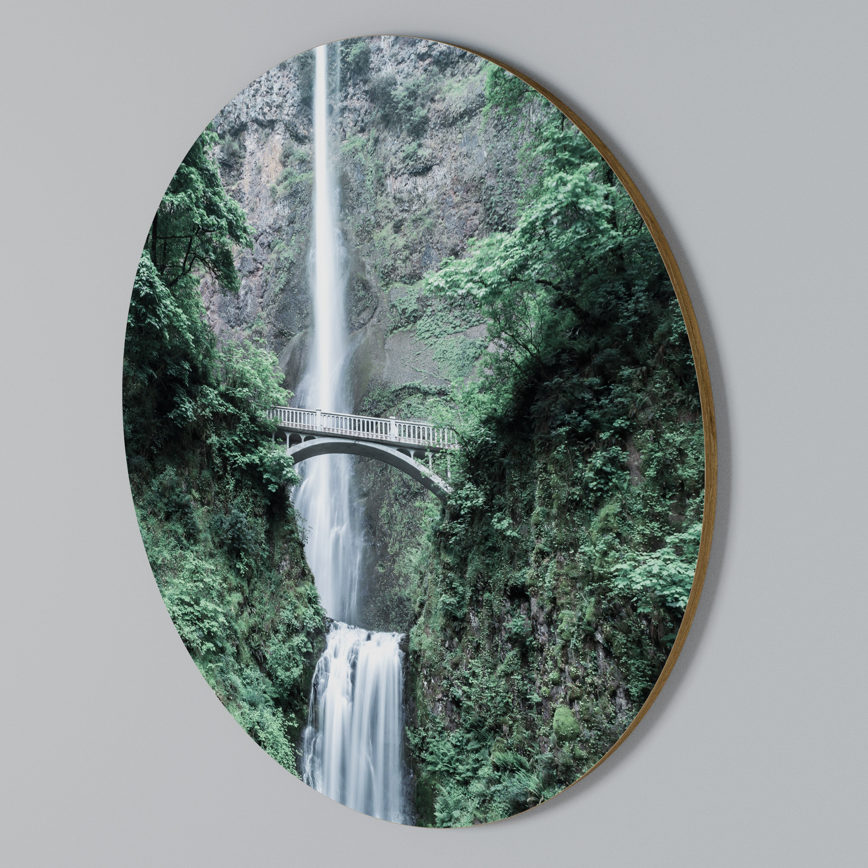 MYSTICAL WATERSCAPE BRIDGE Round Wall Art