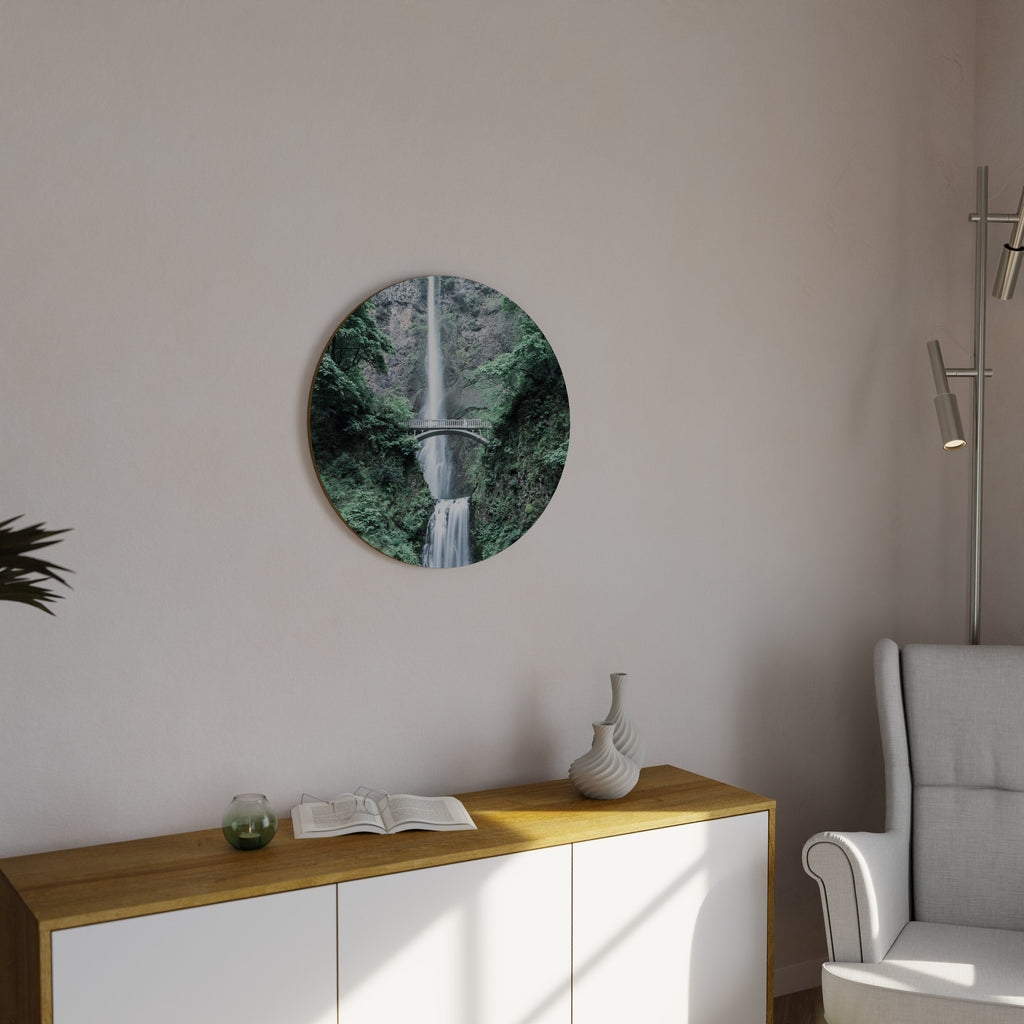 PONT DE PAYSAGE AQUATIQUE MYSTIQUE Art mural rond