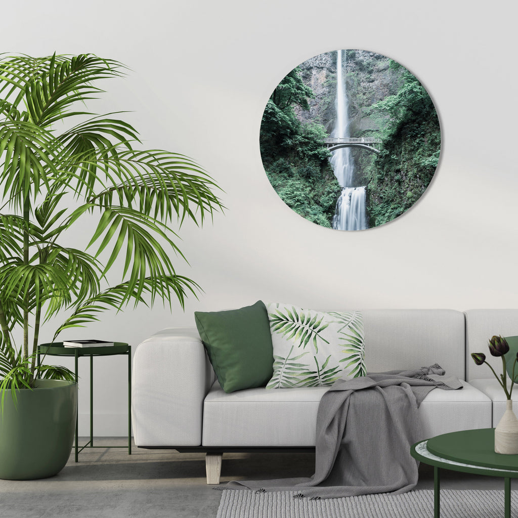 PONT DE PAYSAGE AQUATIQUE MYSTIQUE Art mural rond