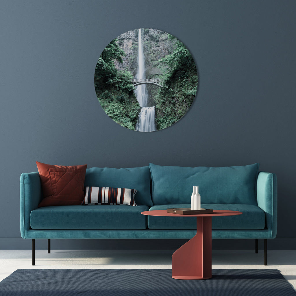 PONT DE PAYSAGE AQUATIQUE MYSTIQUE Art mural rond