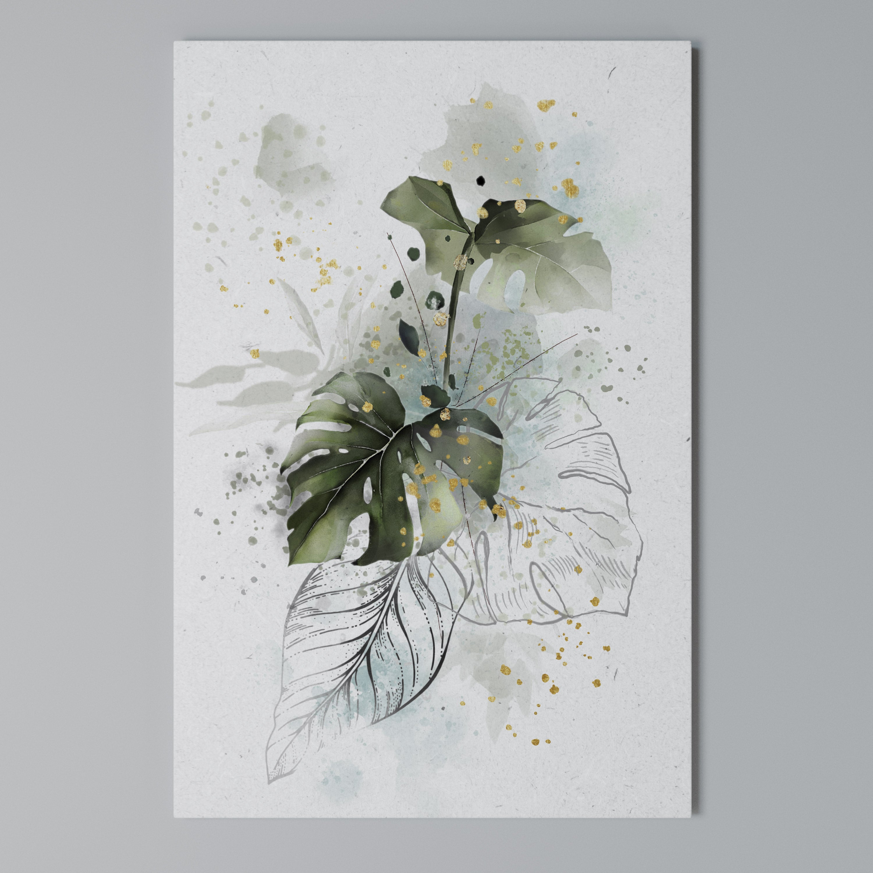 VIVID LEAF SYMPHONY Vertical Canvas Print