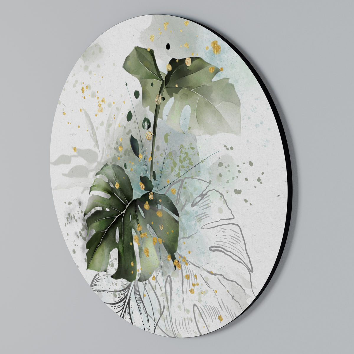 VIVID LEAF SYMPHONY Round Wall Art