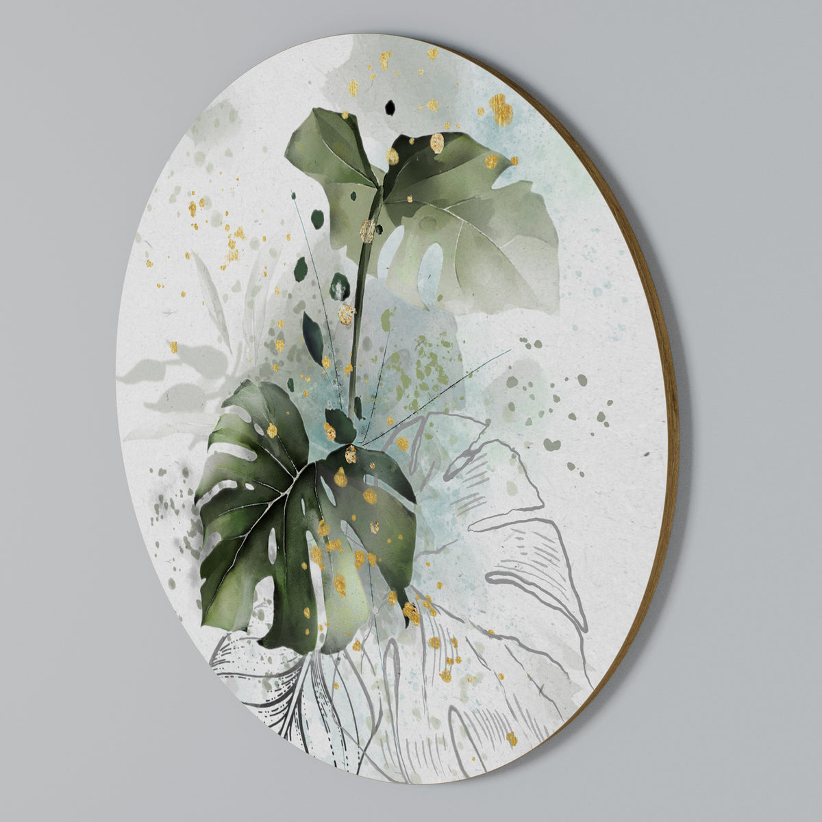 VIVID LEAF SYMPHONY Round Wall Art