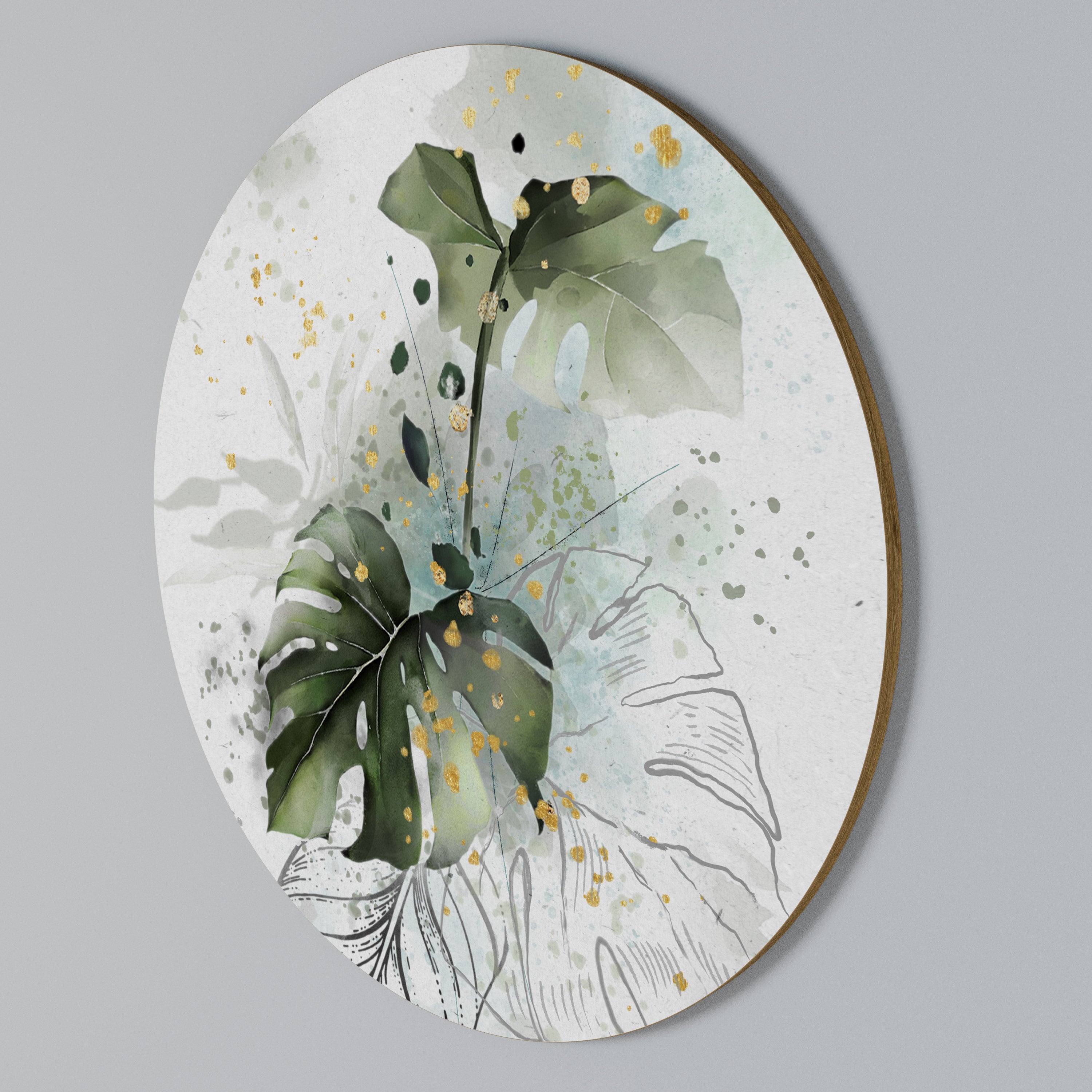 VIVID LEAF SYMPHONY Round Wall Art