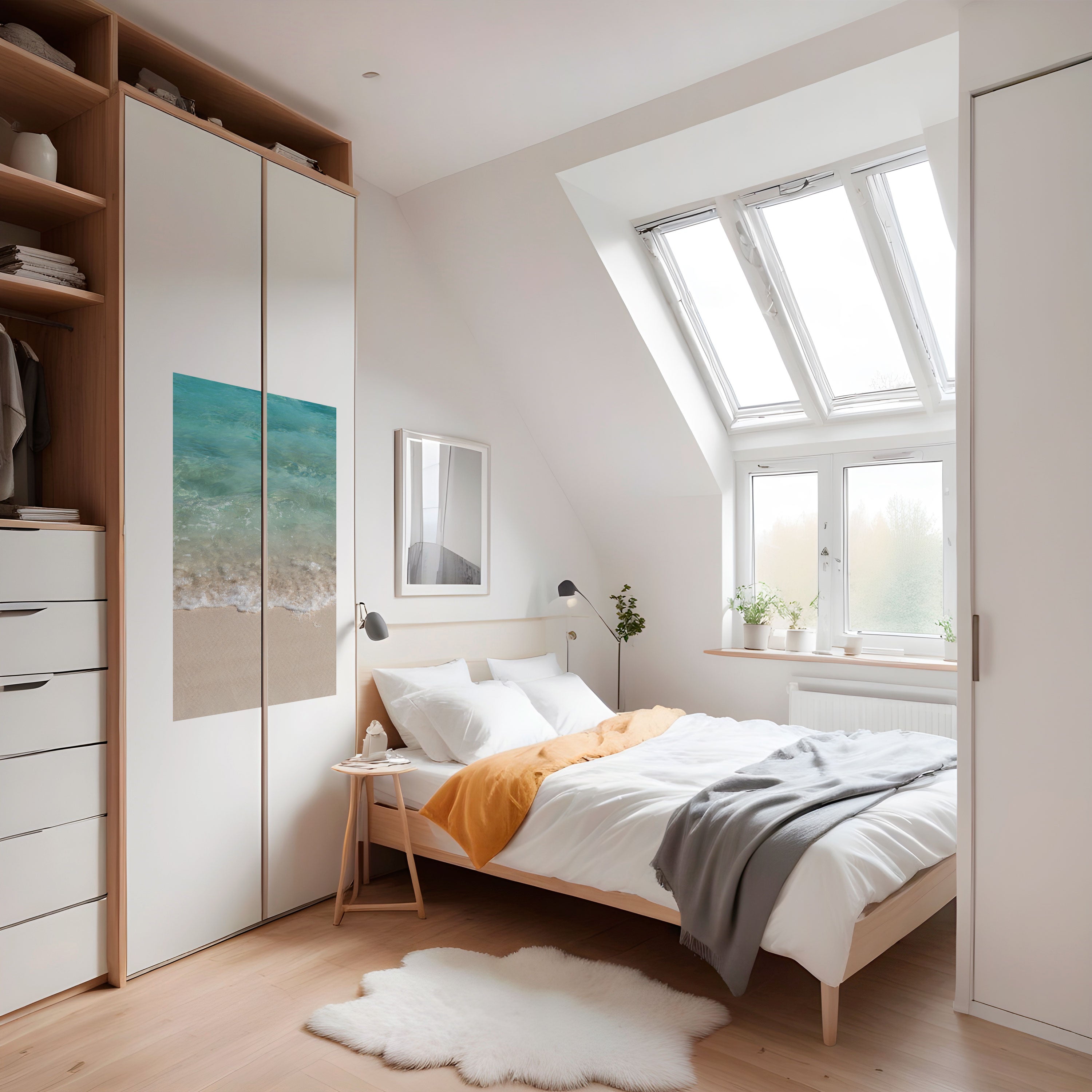 Affiche verticale autocollante « SÉRÉNITÉ AU BORD DE L'EAU »