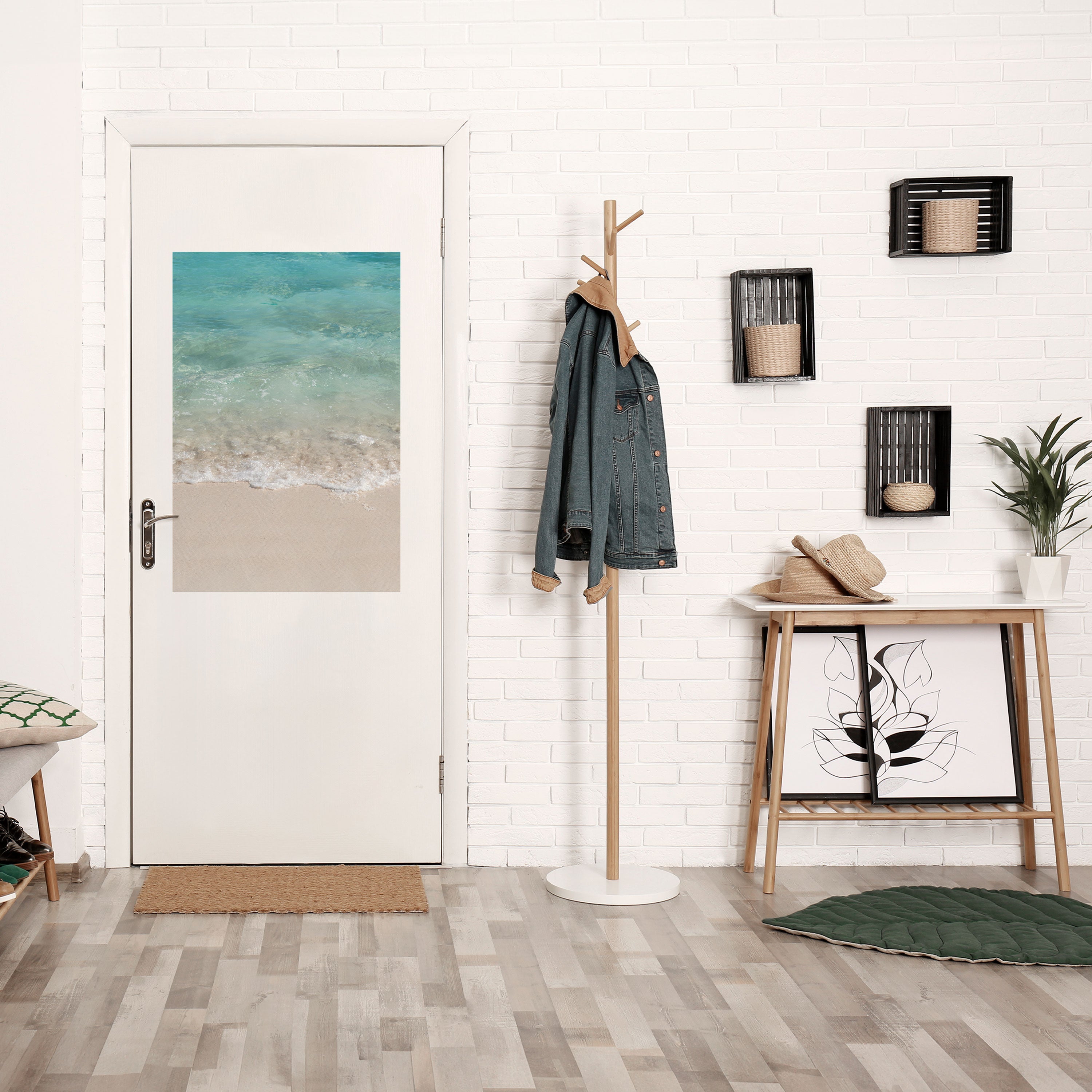 Affiche verticale autocollante « SÉRÉNITÉ AU BORD DE L'EAU »