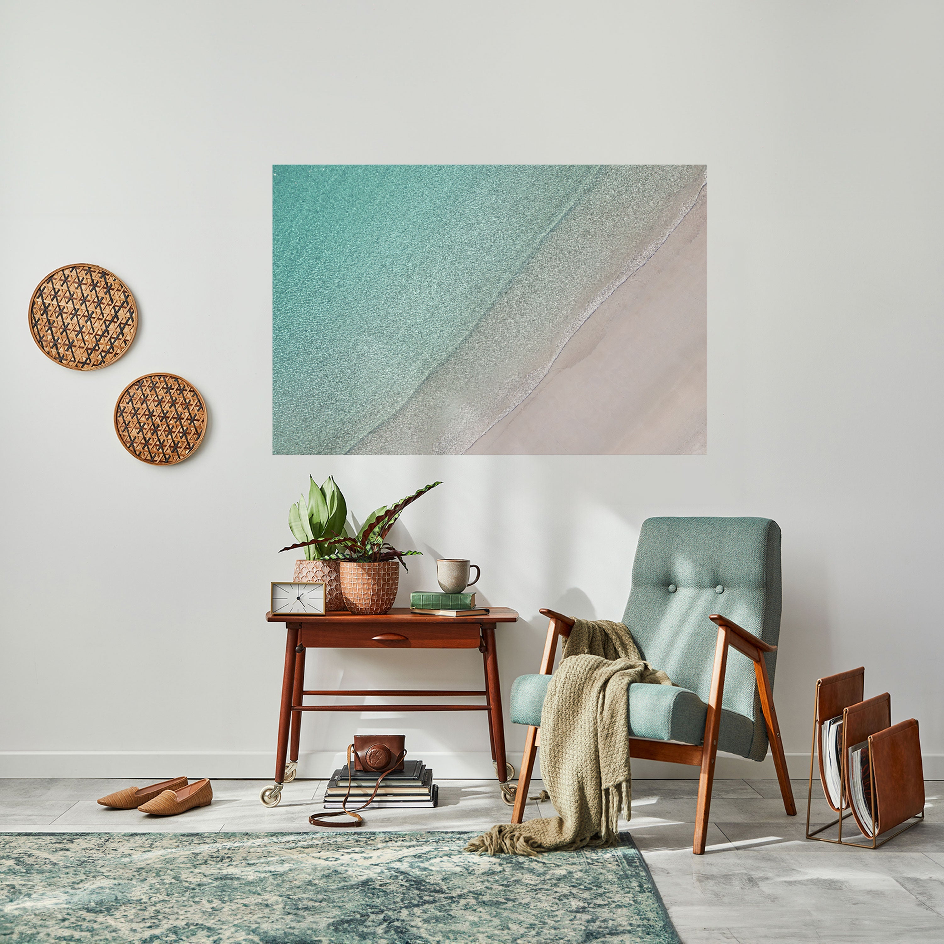 Affiche horizontale autocollante « COASTAL CALM ARTISTRY »