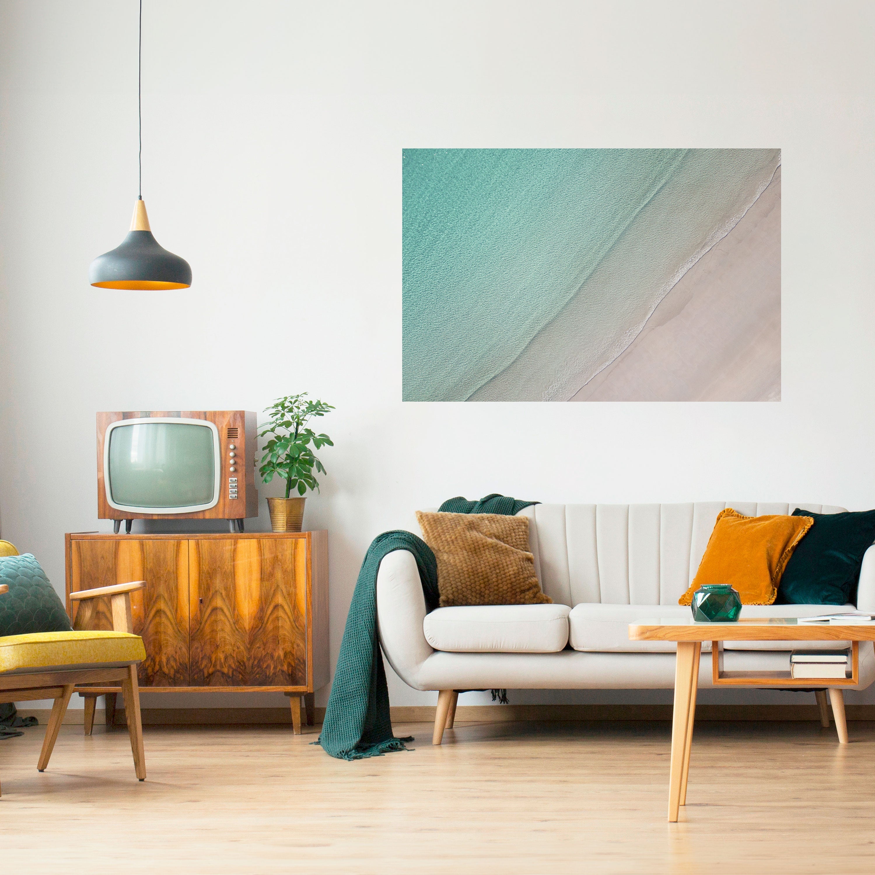 Affiche horizontale autocollante « COASTAL CALM ARTISTRY »