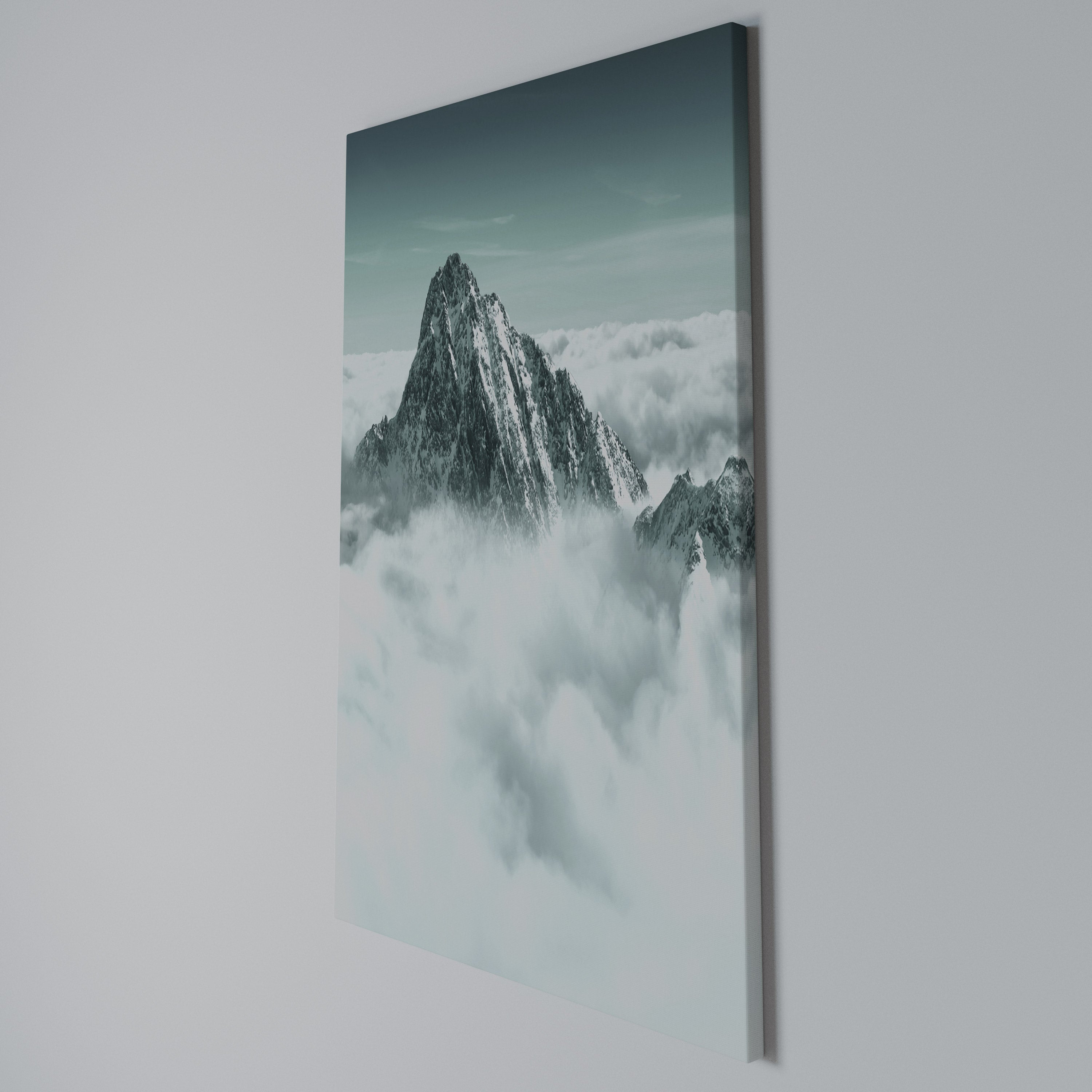 CLOUD-KISSED PEAK Vertical Canvas Print