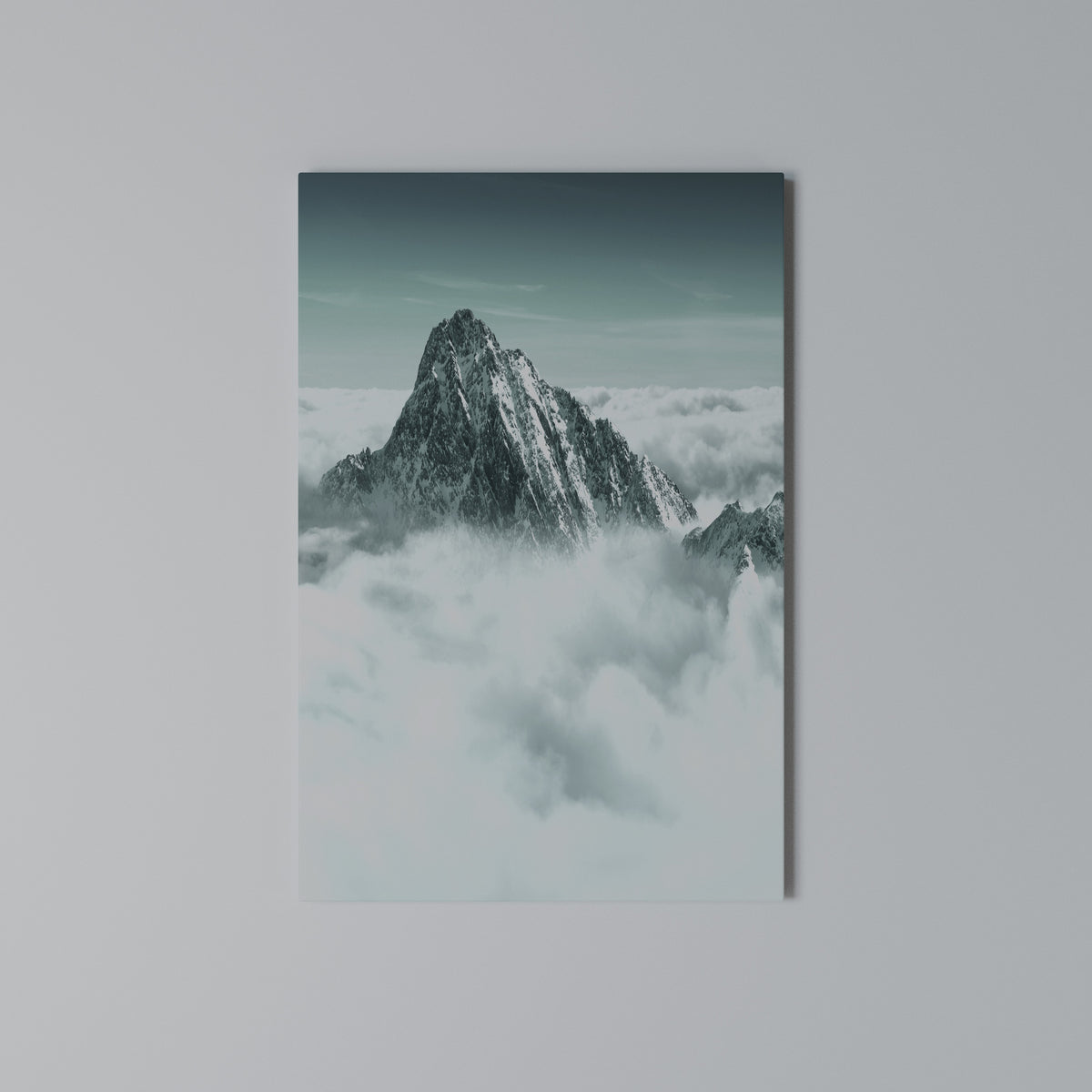CLOUD-KISSED PEAK Vertical Canvas Print