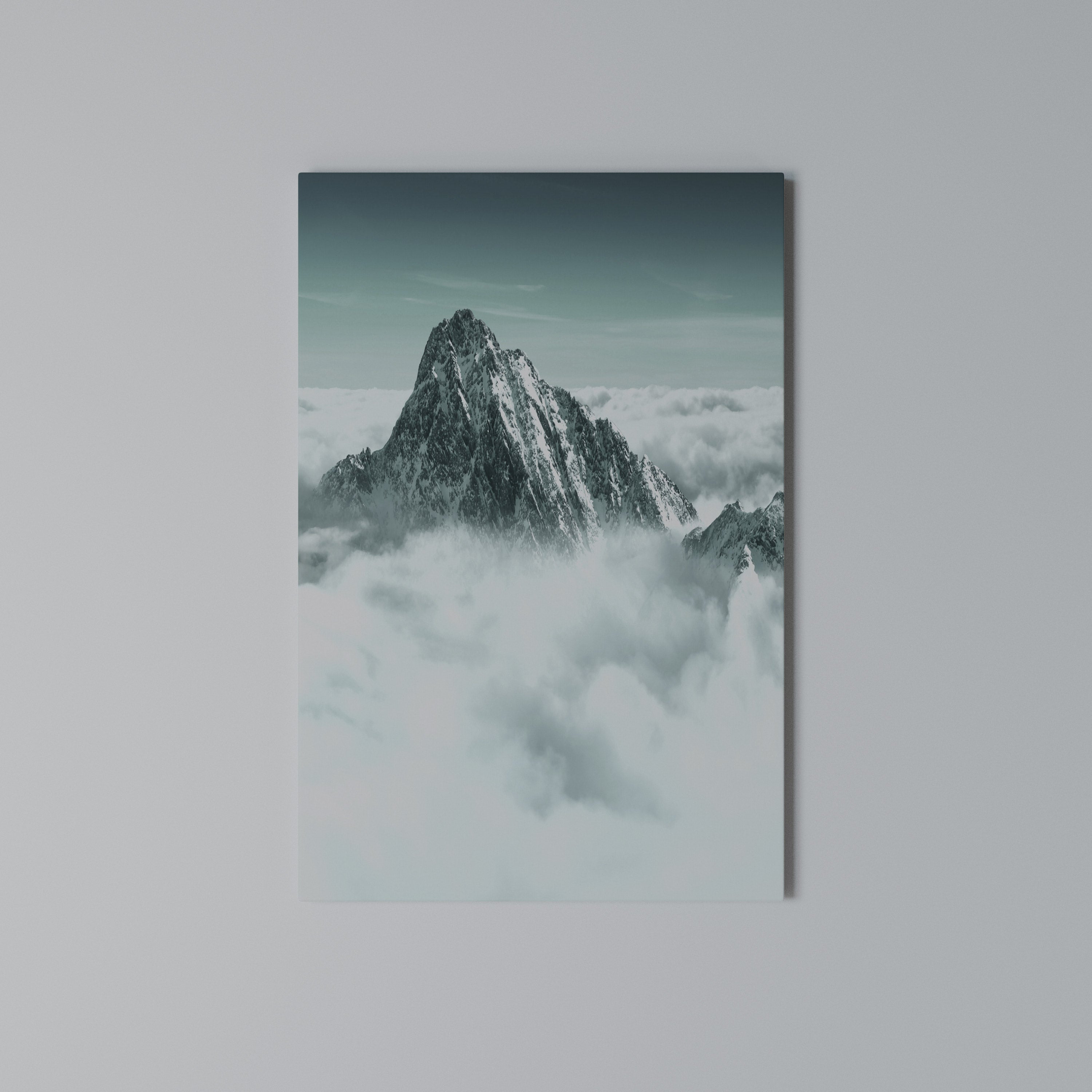 CLOUD-KISSED PEAK Vertical Canvas Print