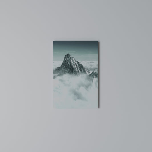 CLOUD-KISSED PEAK Vertical Canvas Print
