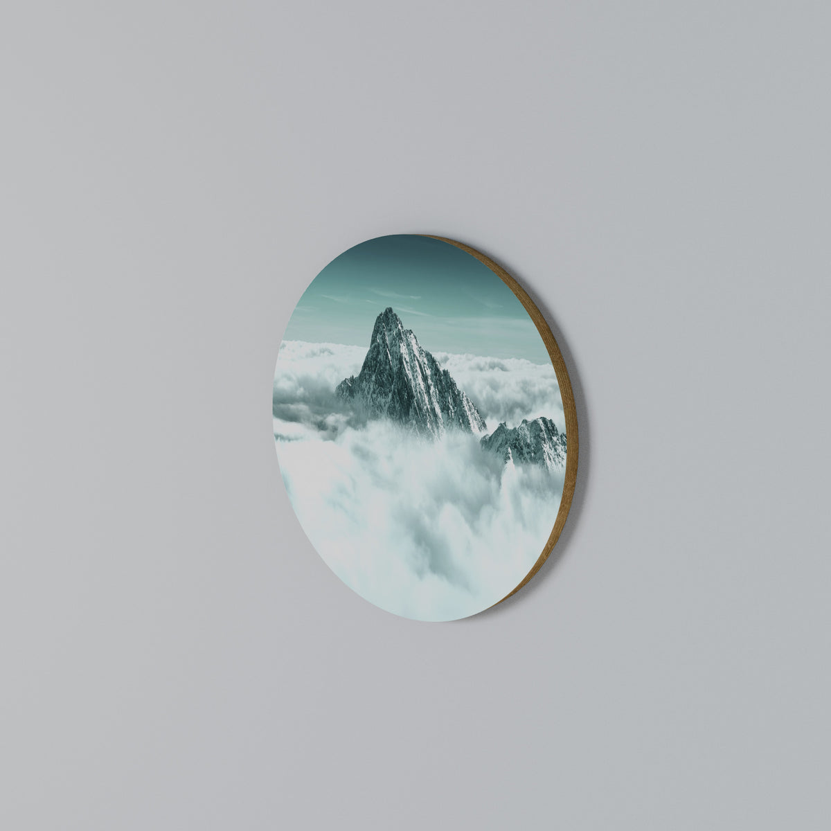 CLOUD-KISSED PEAK Round Wall Art
