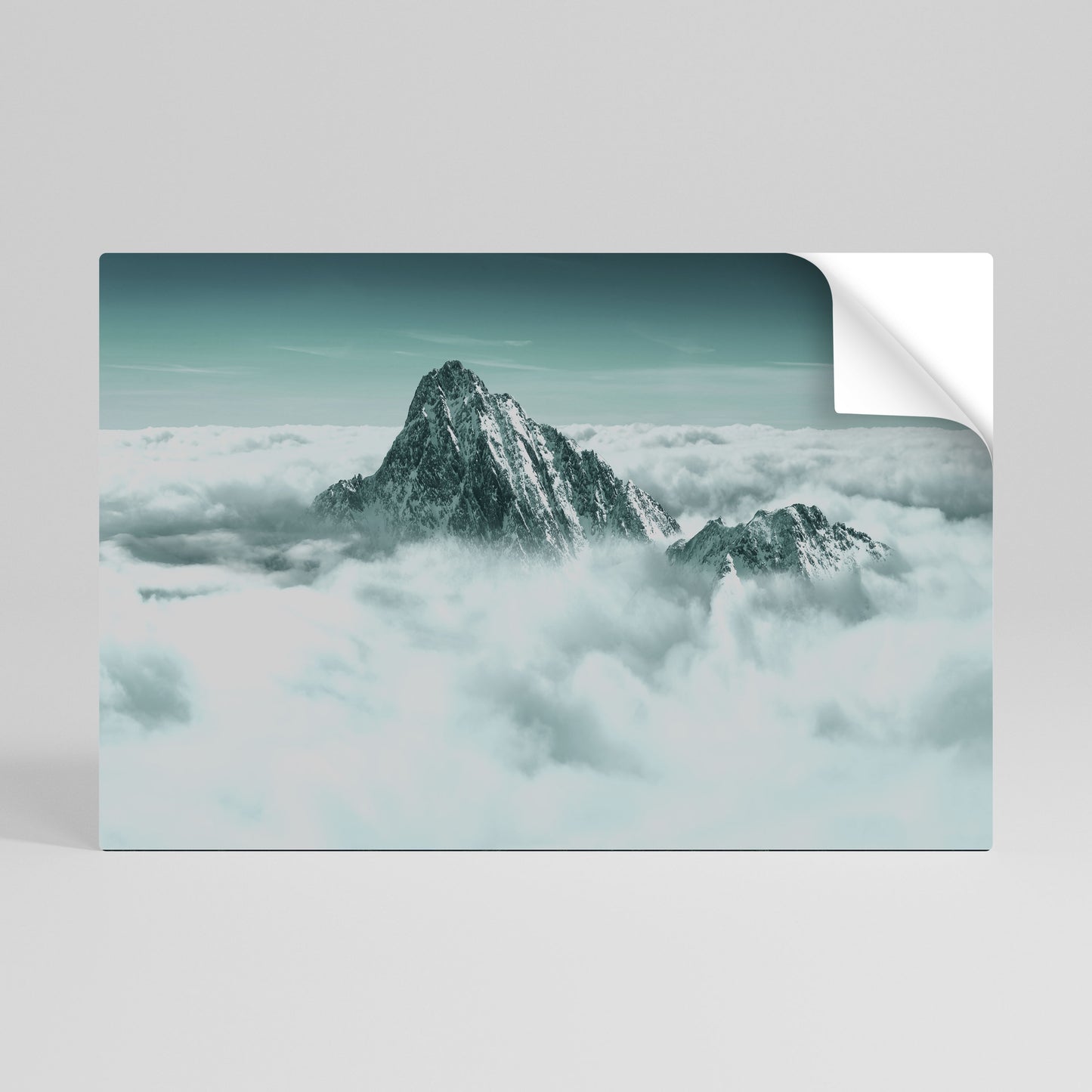 CLOUD-KISSED PEAK Peel and Stick Horizontal Poster