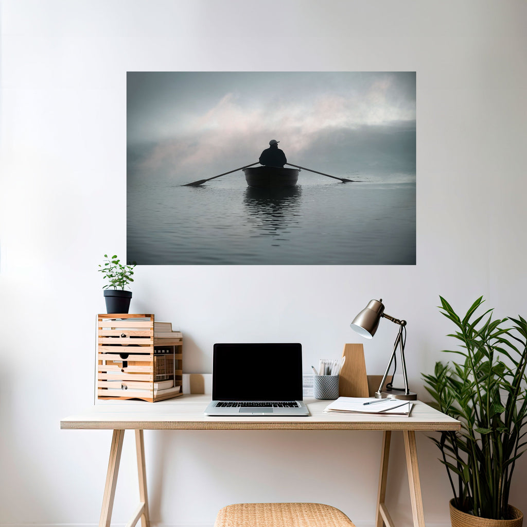 SAIL INTO THE UNKNOWN Peel and Stick Horizontal Poster