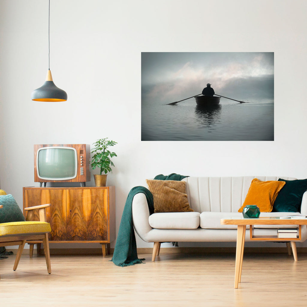 SAIL INTO THE UNKNOWN Peel and Stick Horizontal Poster