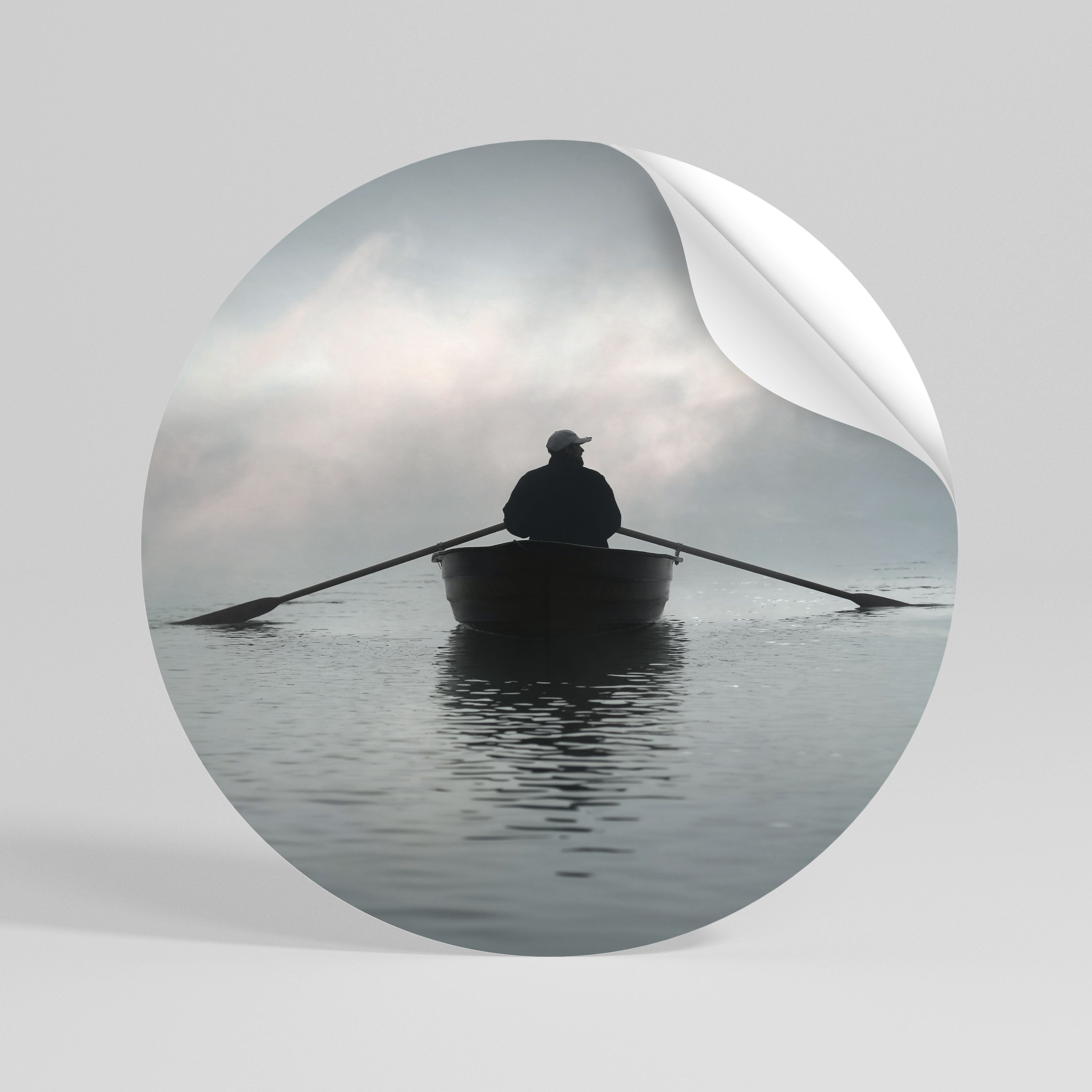SAIL INTO THE UNKNOWN Peel and Stick Round Sticker