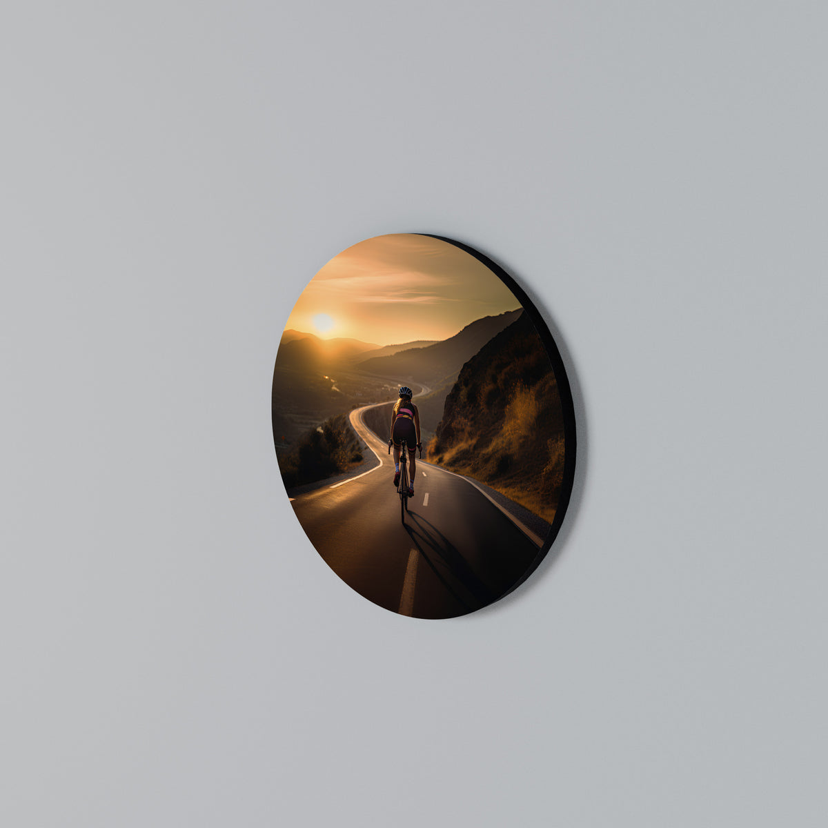 RIDE INTO GOLD Round Wall Art