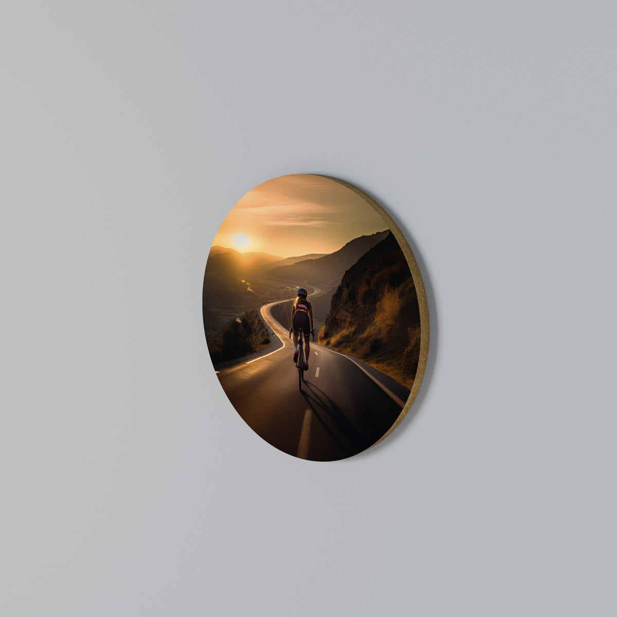 RIDE INTO GOLD Round Wall Art