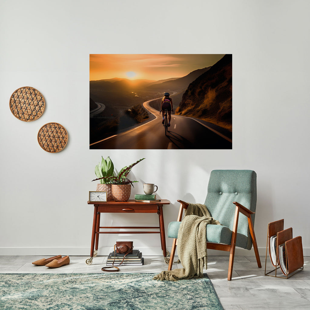 RIDE INTO GOLD Peel and Stick Horizontal Poster