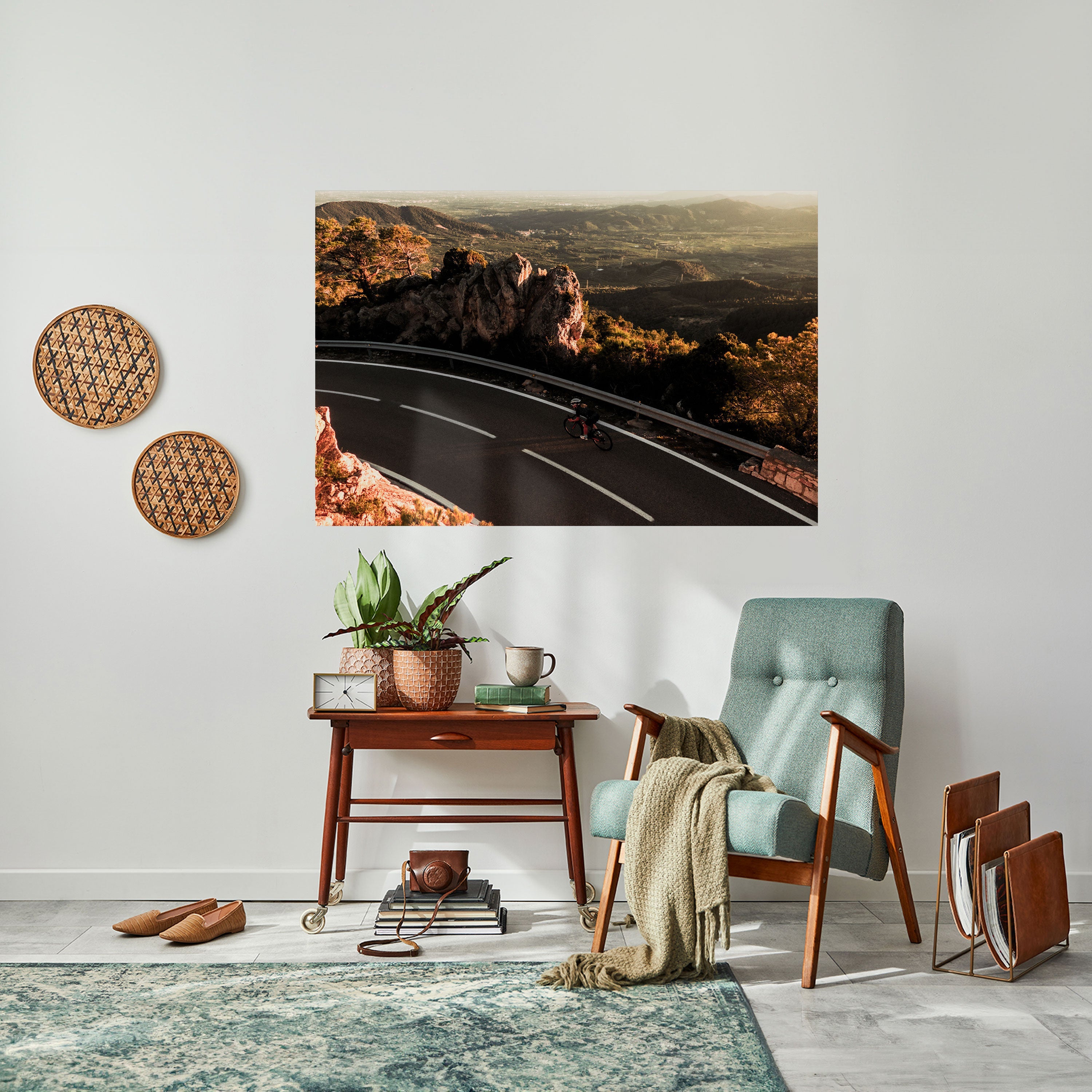 Affiche horizontale autocollante MOUNTAIN ROAD RIDE