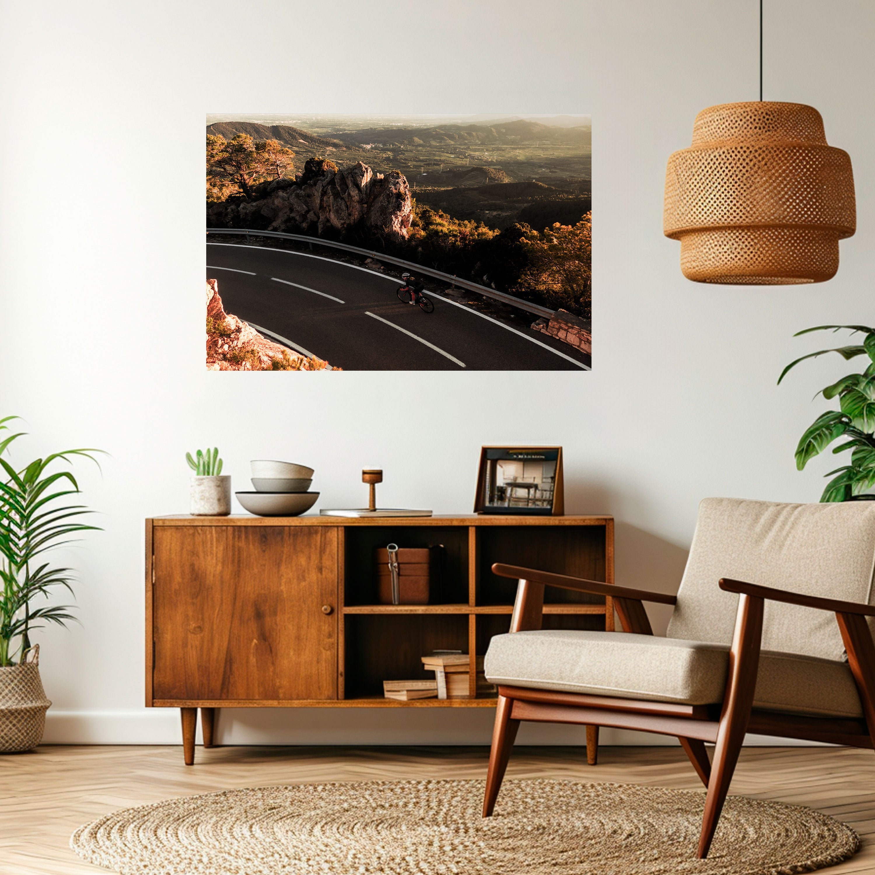 Affiche horizontale autocollante MOUNTAIN ROAD RIDE