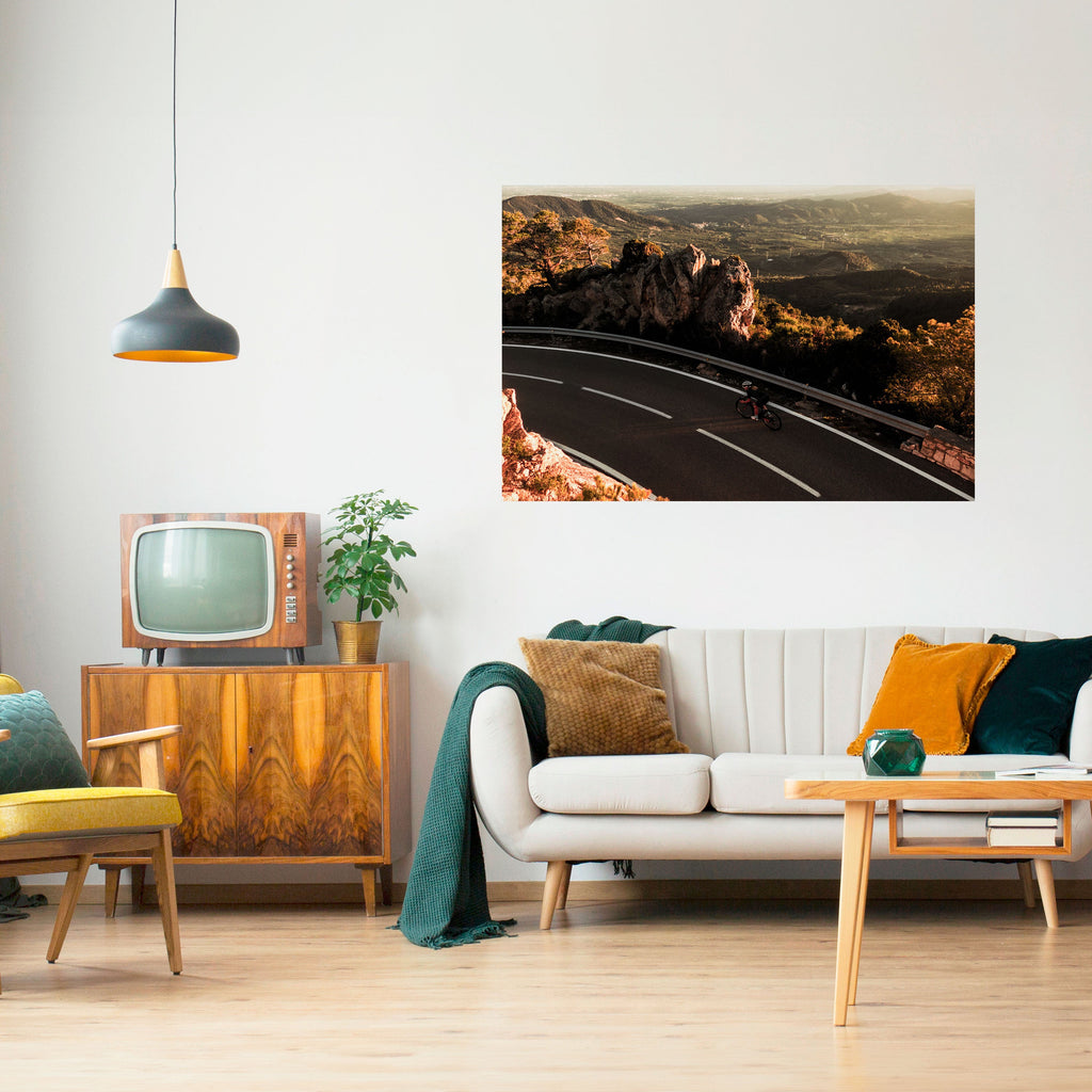 MOUNTAIN ROAD RIDE Peel and Stick Horizontal Poster