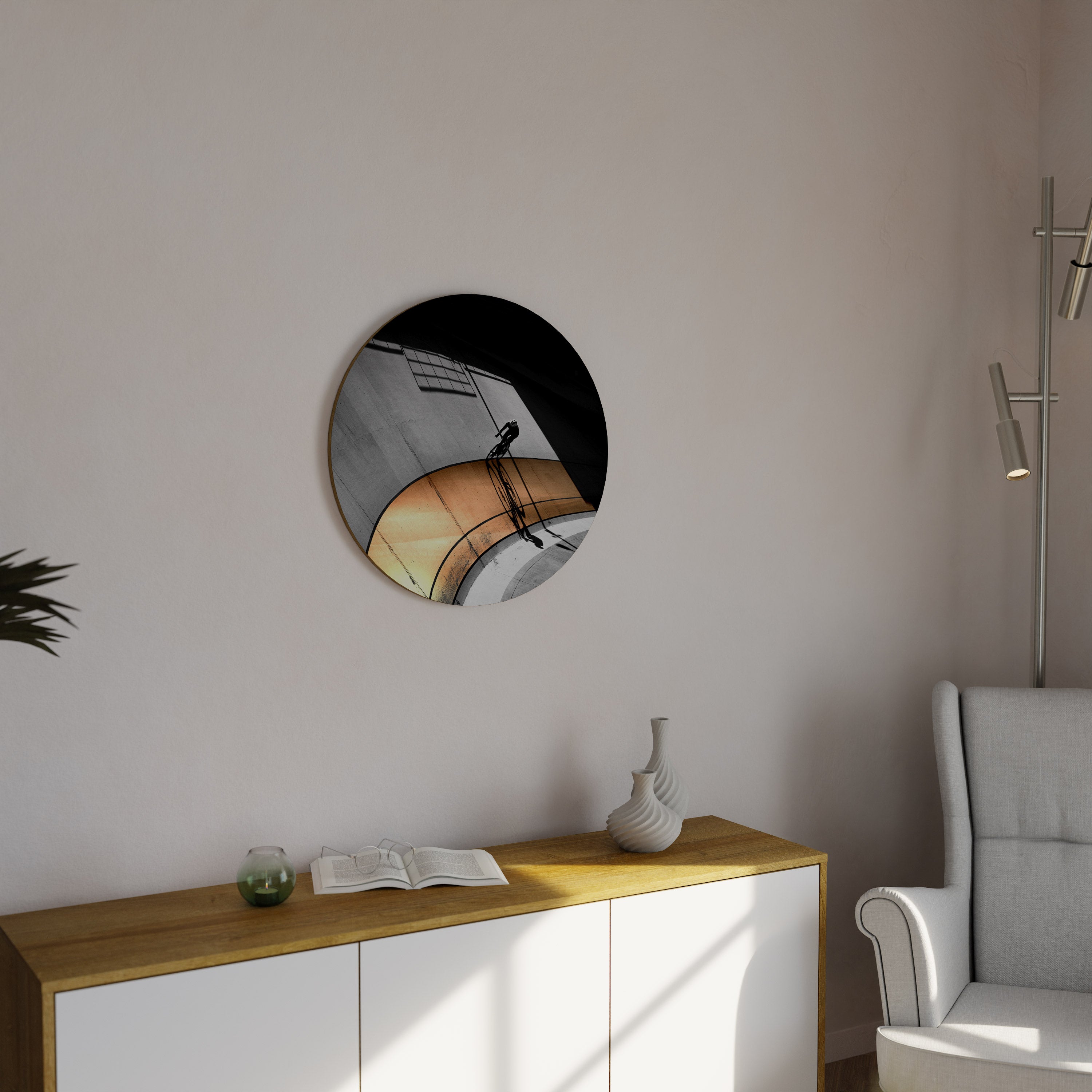 Décoration murale ronde ORANGE ARC AMBIANCE