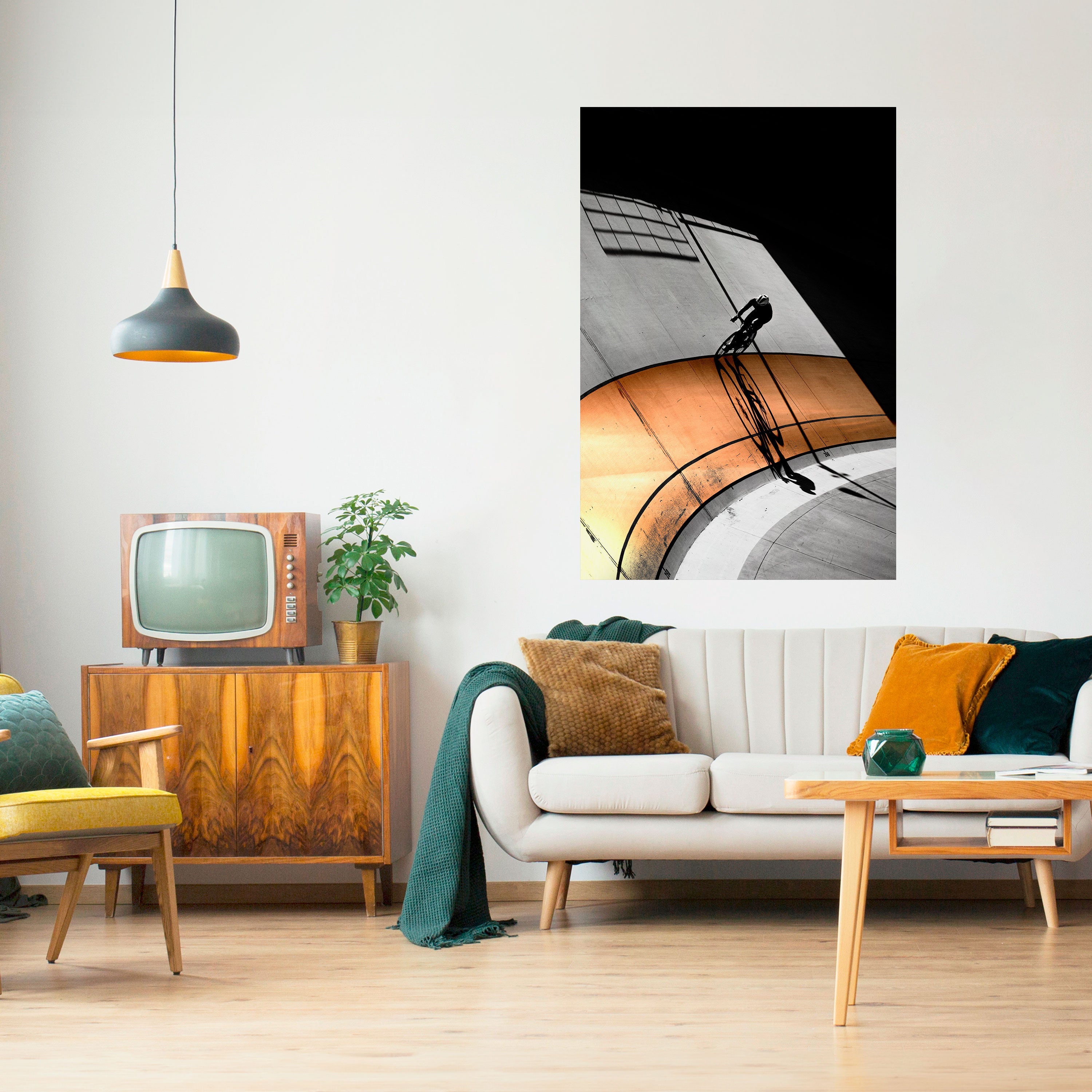 Affiche verticale autocollante ORANGE ARC AMBIANCE