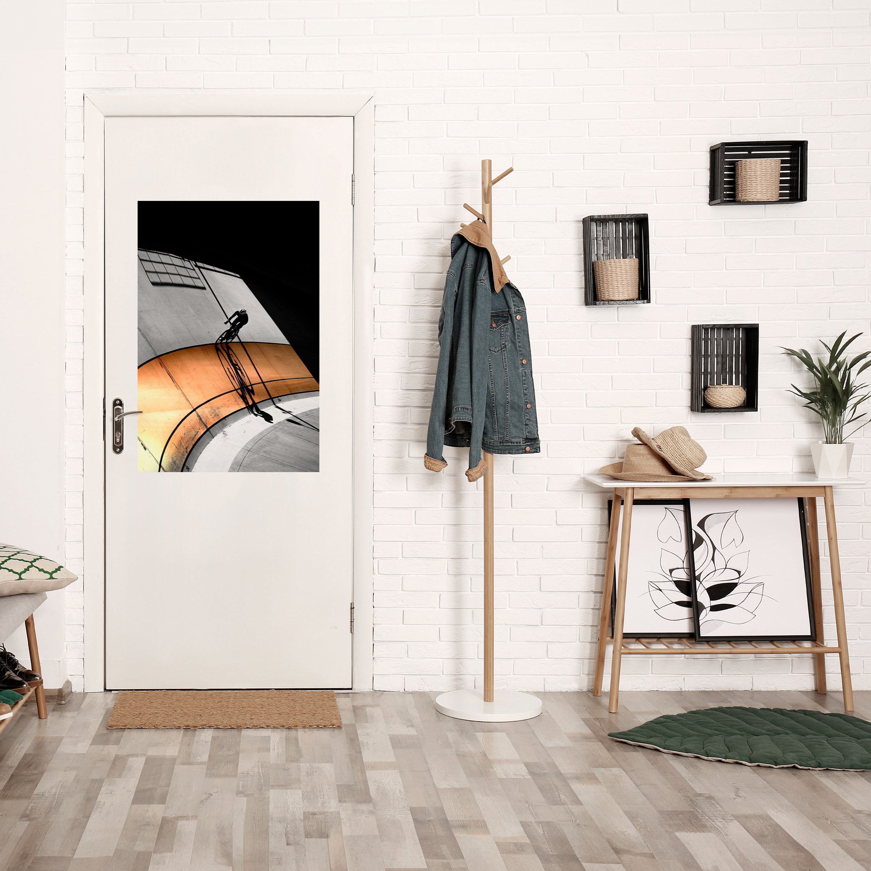 Affiche verticale autocollante ORANGE ARC AMBIANCE