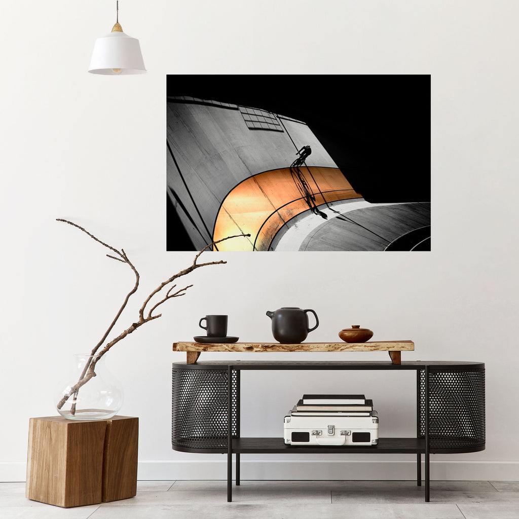 ORANGE ARC AMBIENCE Peel and Stick Horizontal Poster