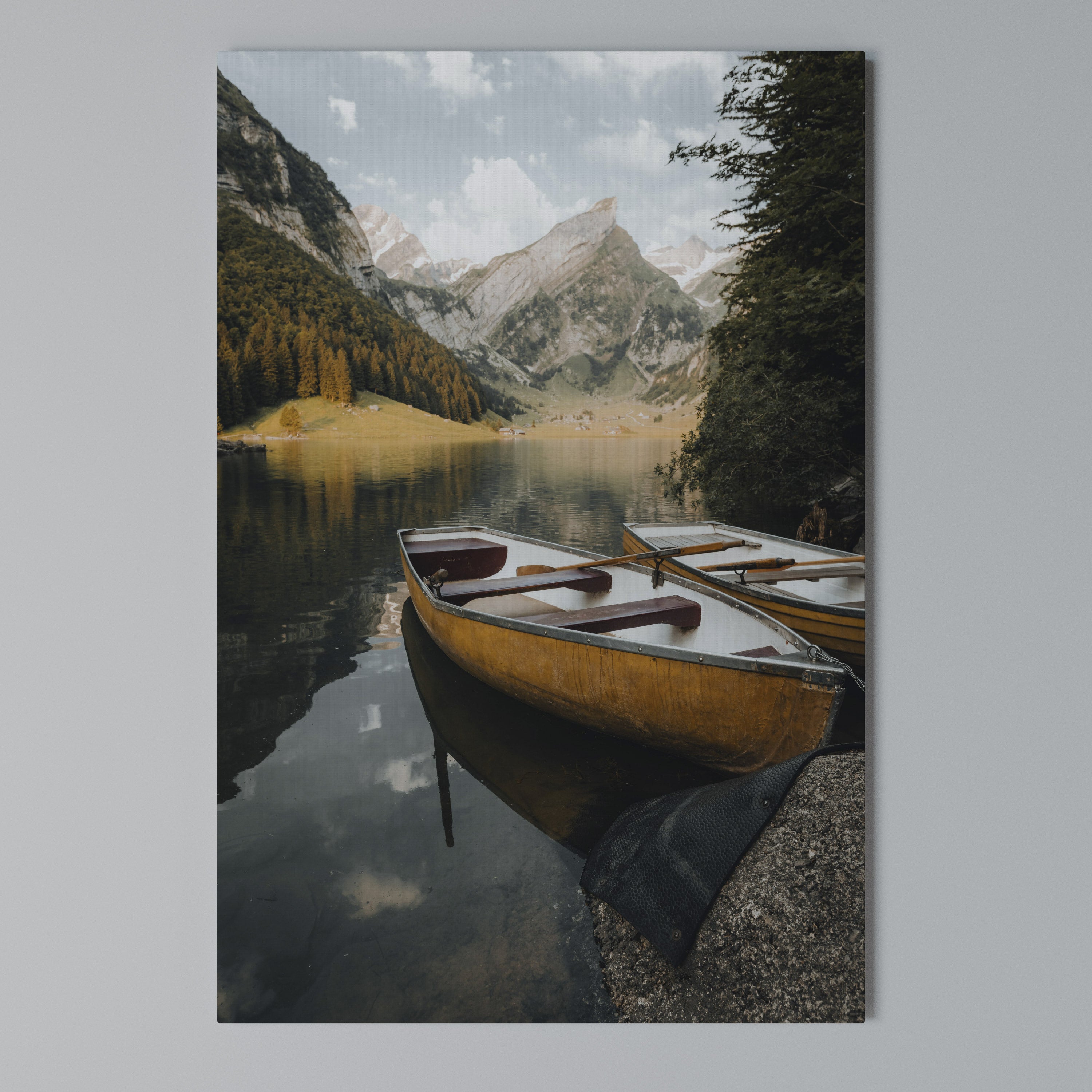 TRANQUIL LAKE JOURNEY Vertical Canvas Print