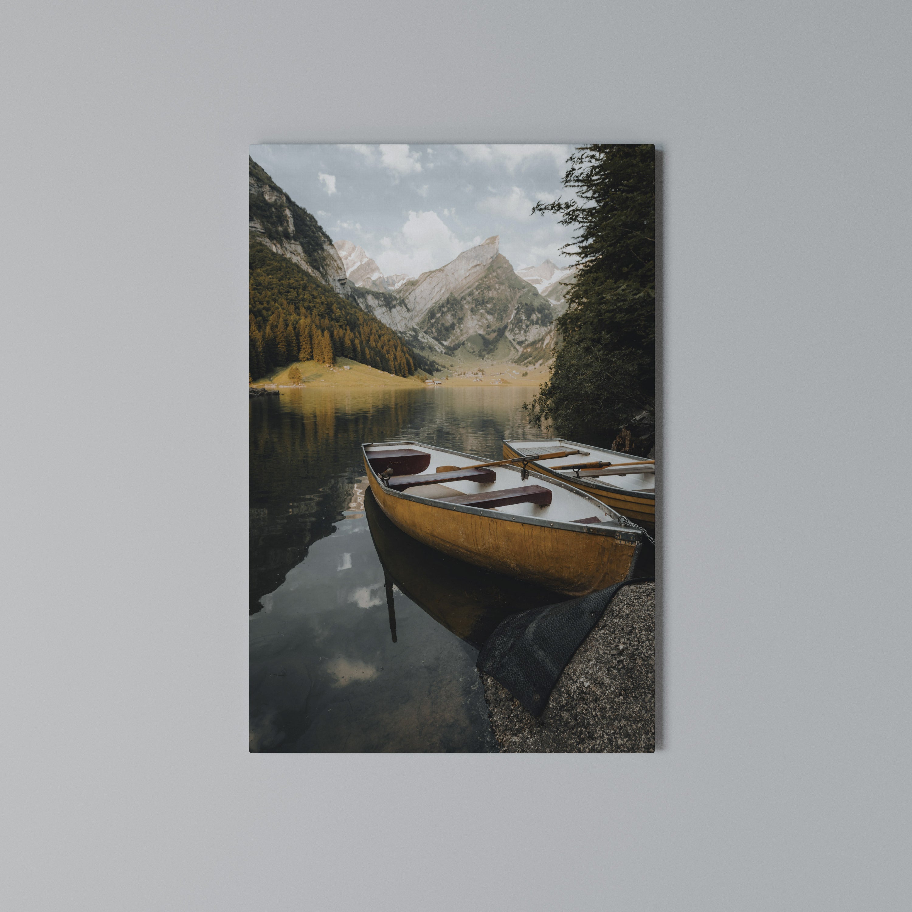 TRANQUIL LAKE JOURNEY Vertical Canvas Print