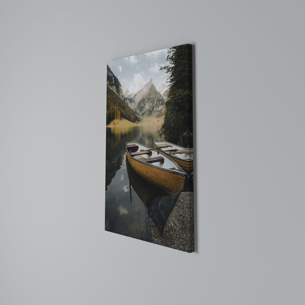 TRANQUIL LAKE JOURNEY Vertical Canvas Print