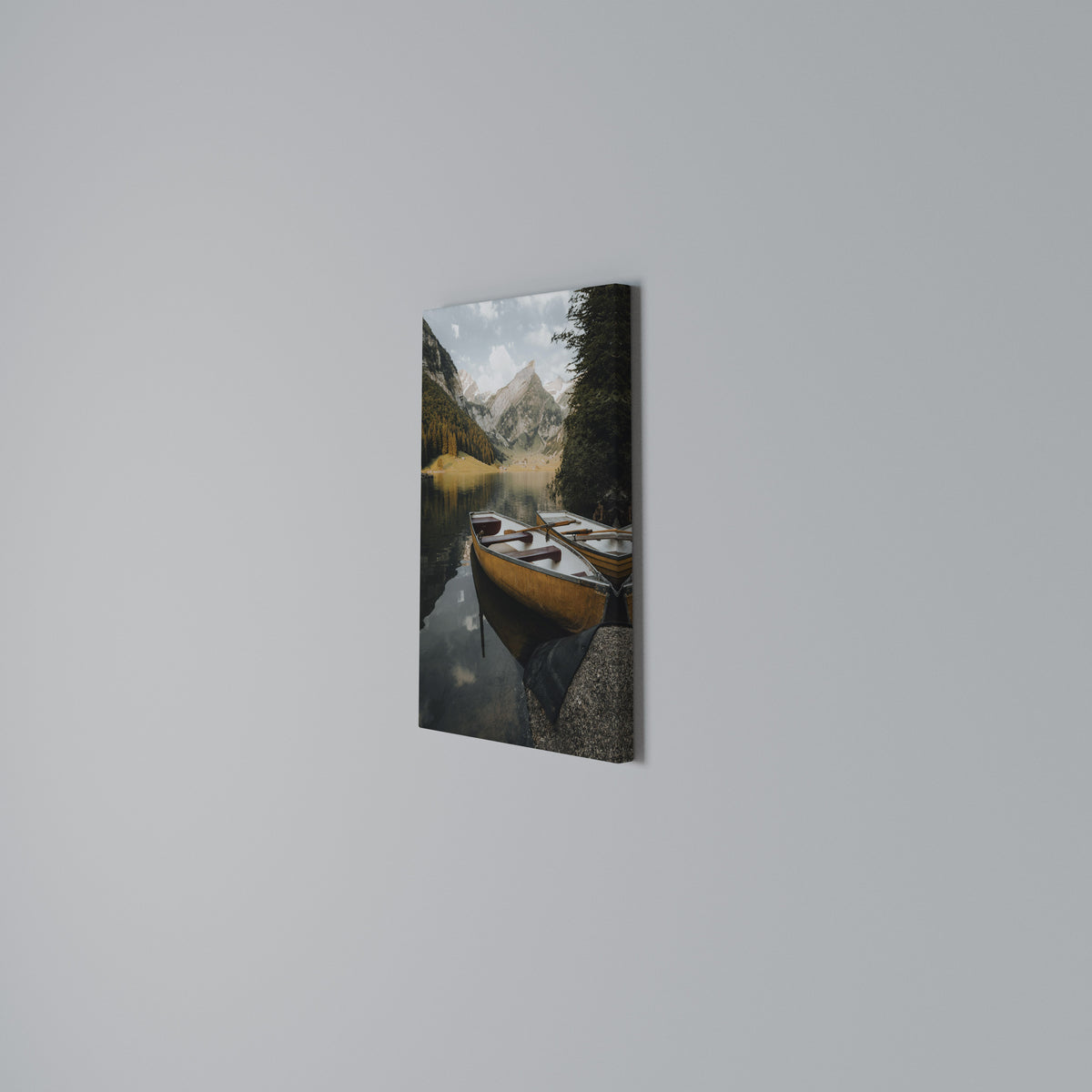 TRANQUIL LAKE JOURNEY Vertical Canvas Print