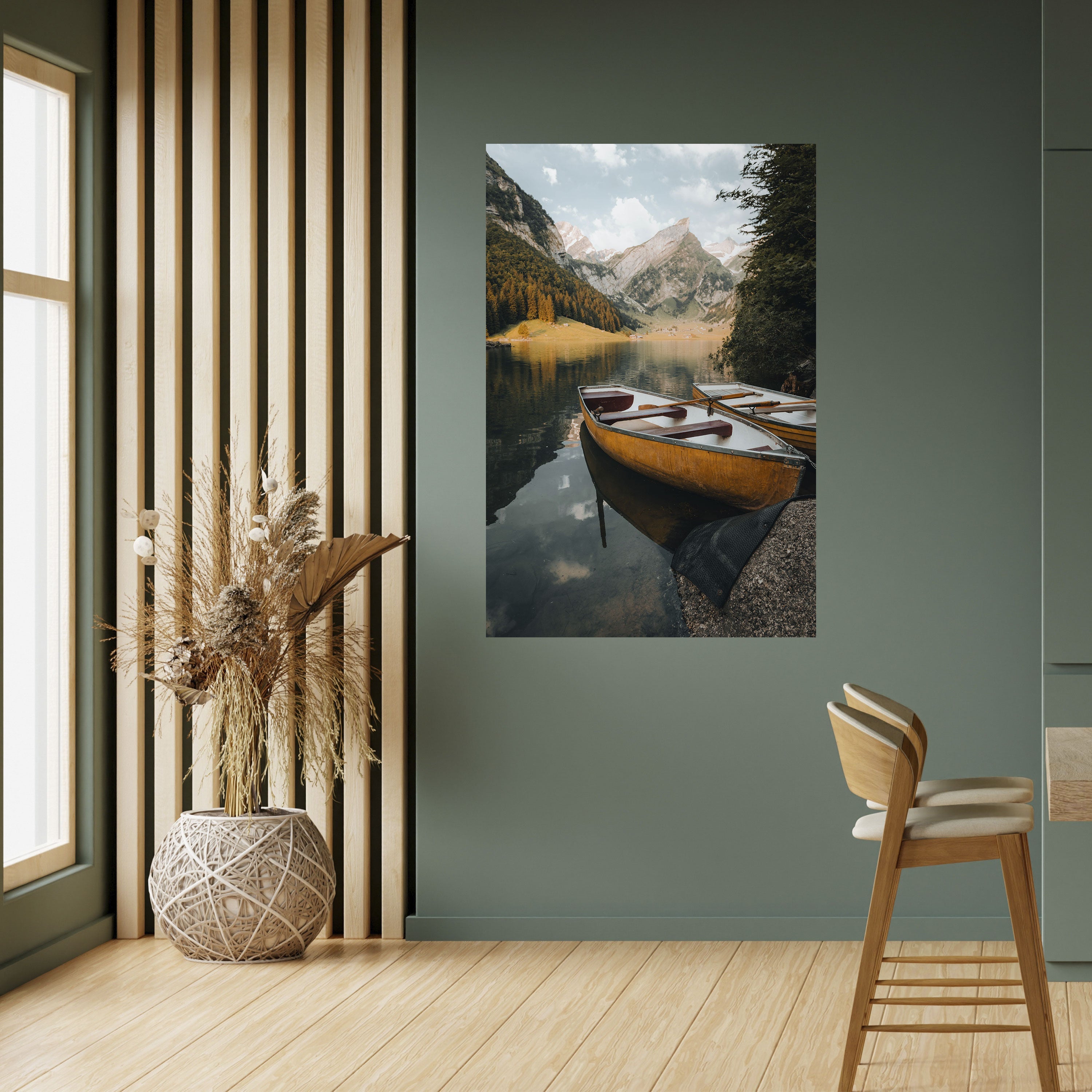 Affiche verticale autocollante « Voyage tranquille au lac »