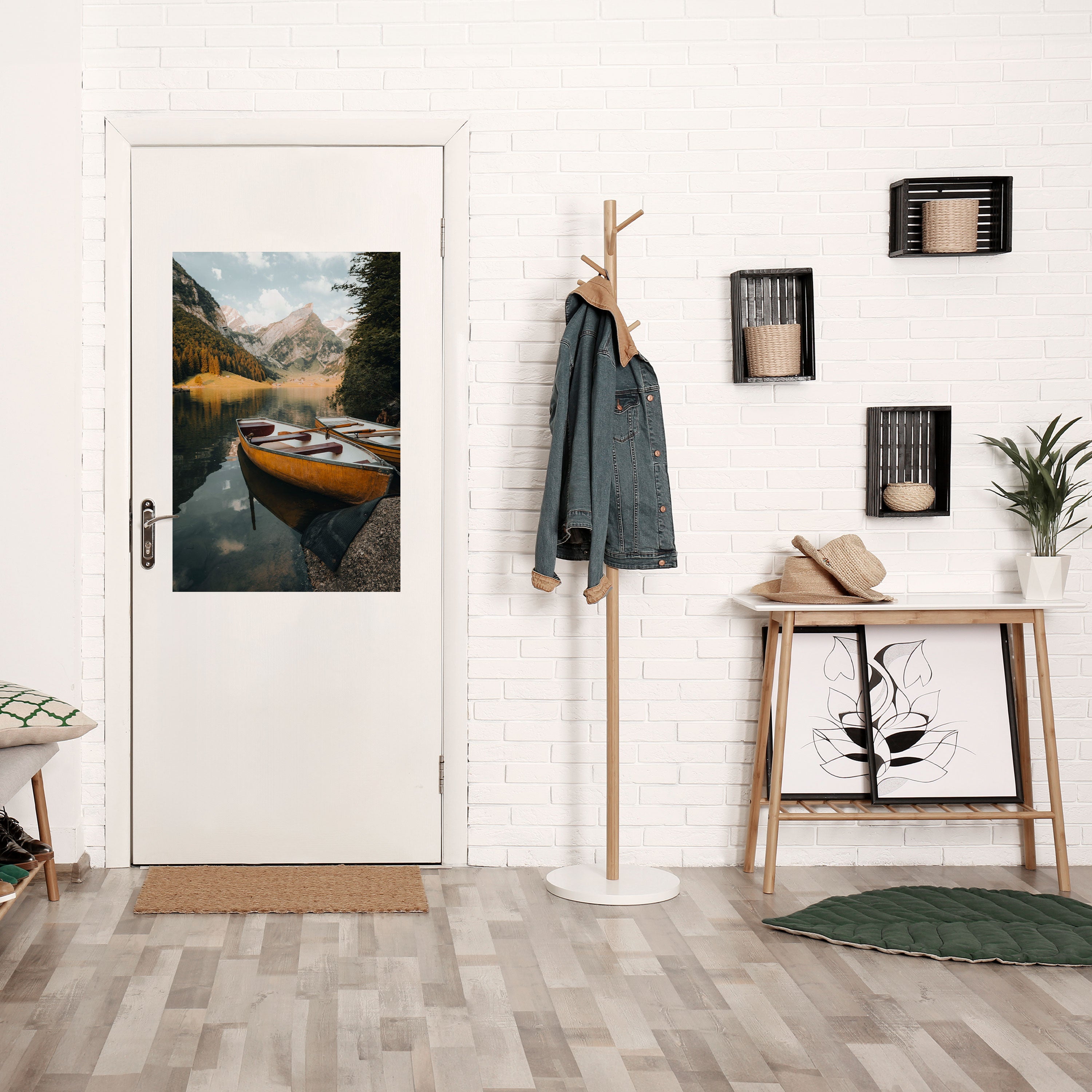 Affiche verticale autocollante « Voyage tranquille au lac »