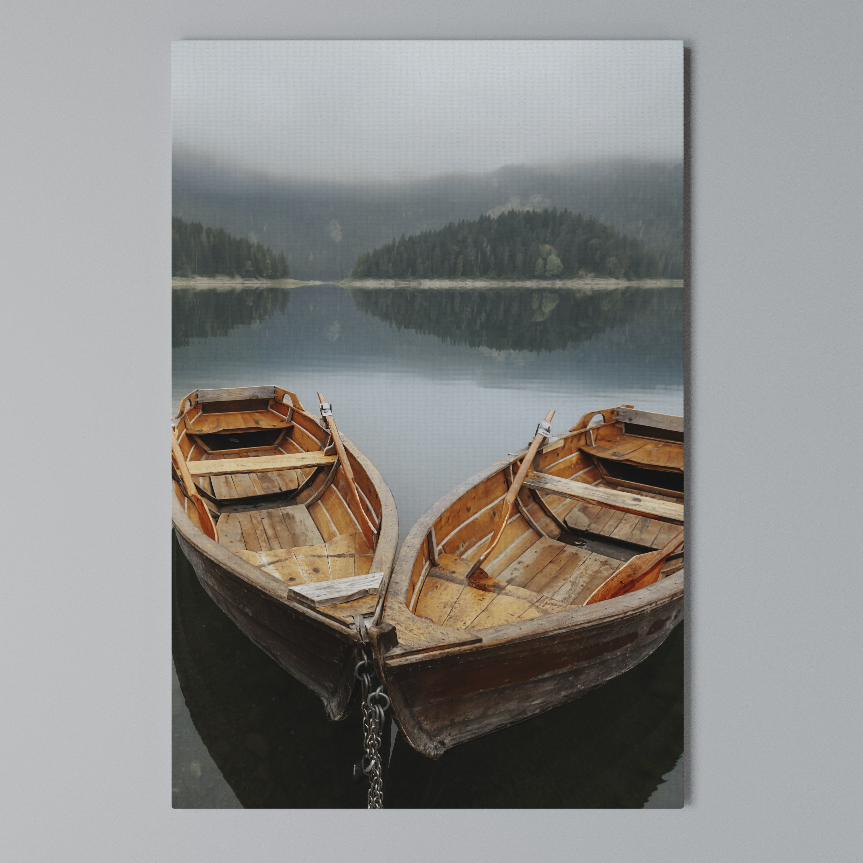 HARMONY OF BOATS Vertical Canvas Print