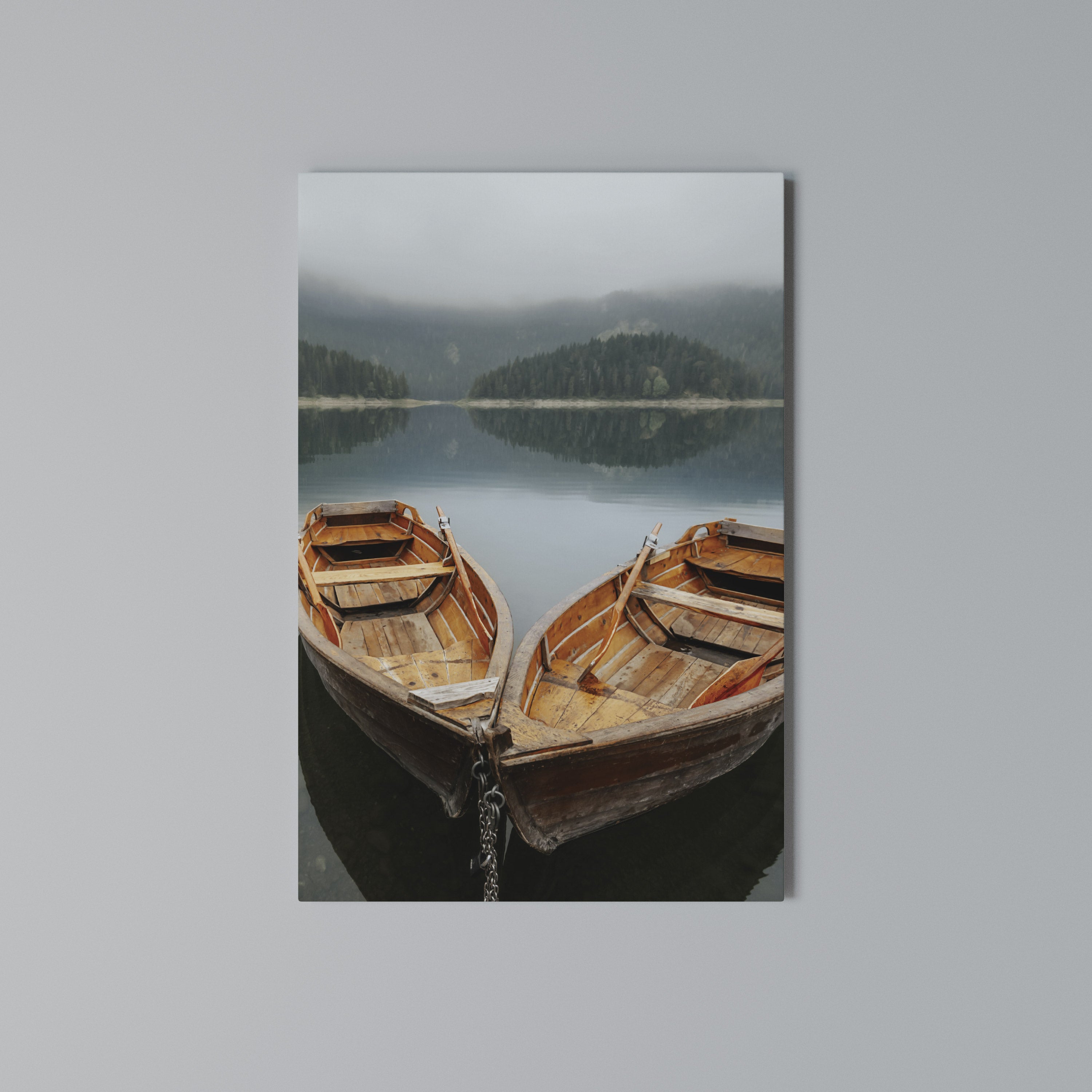 HARMONY OF BOATS Vertical Canvas Print