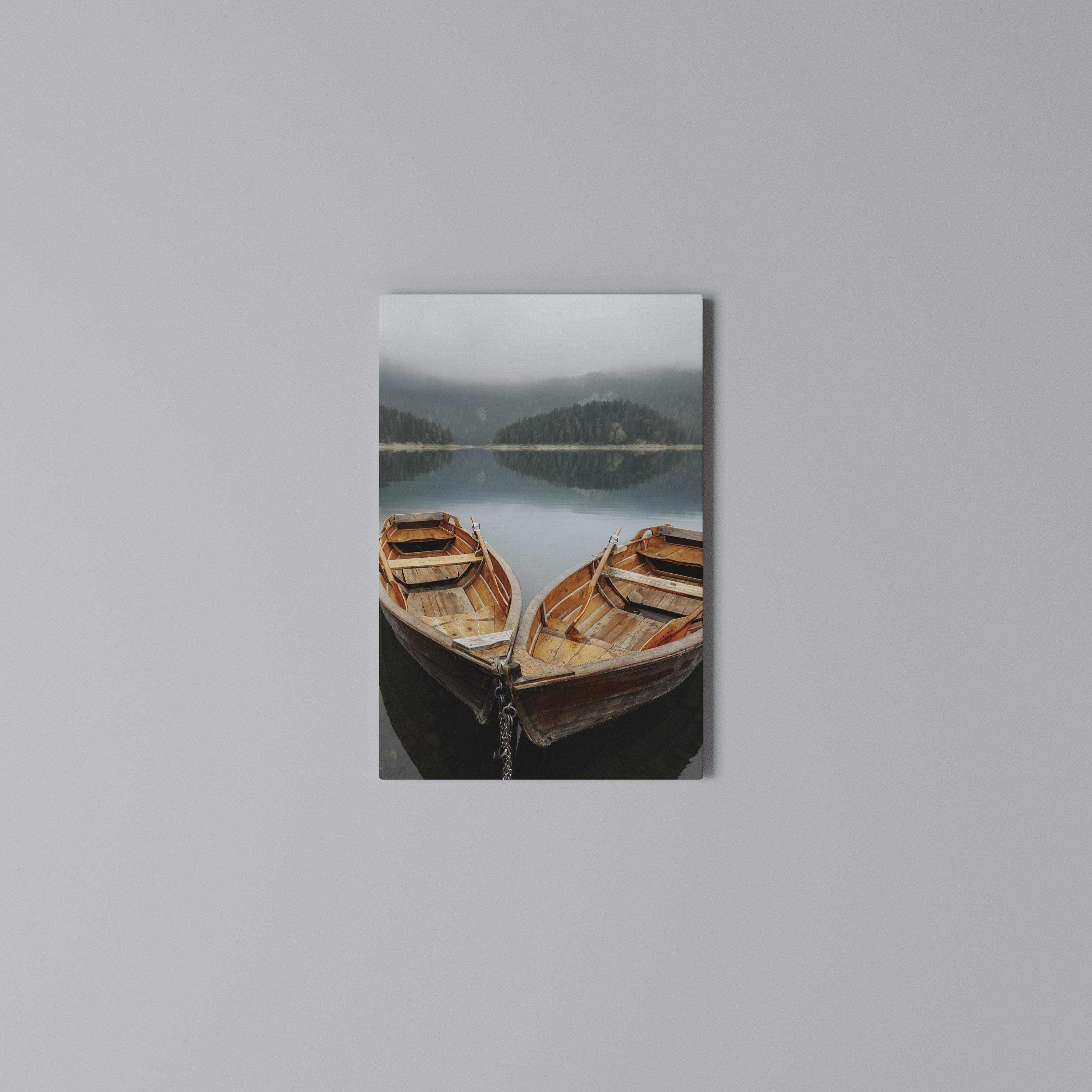 HARMONY OF BOATS Vertical Canvas Print