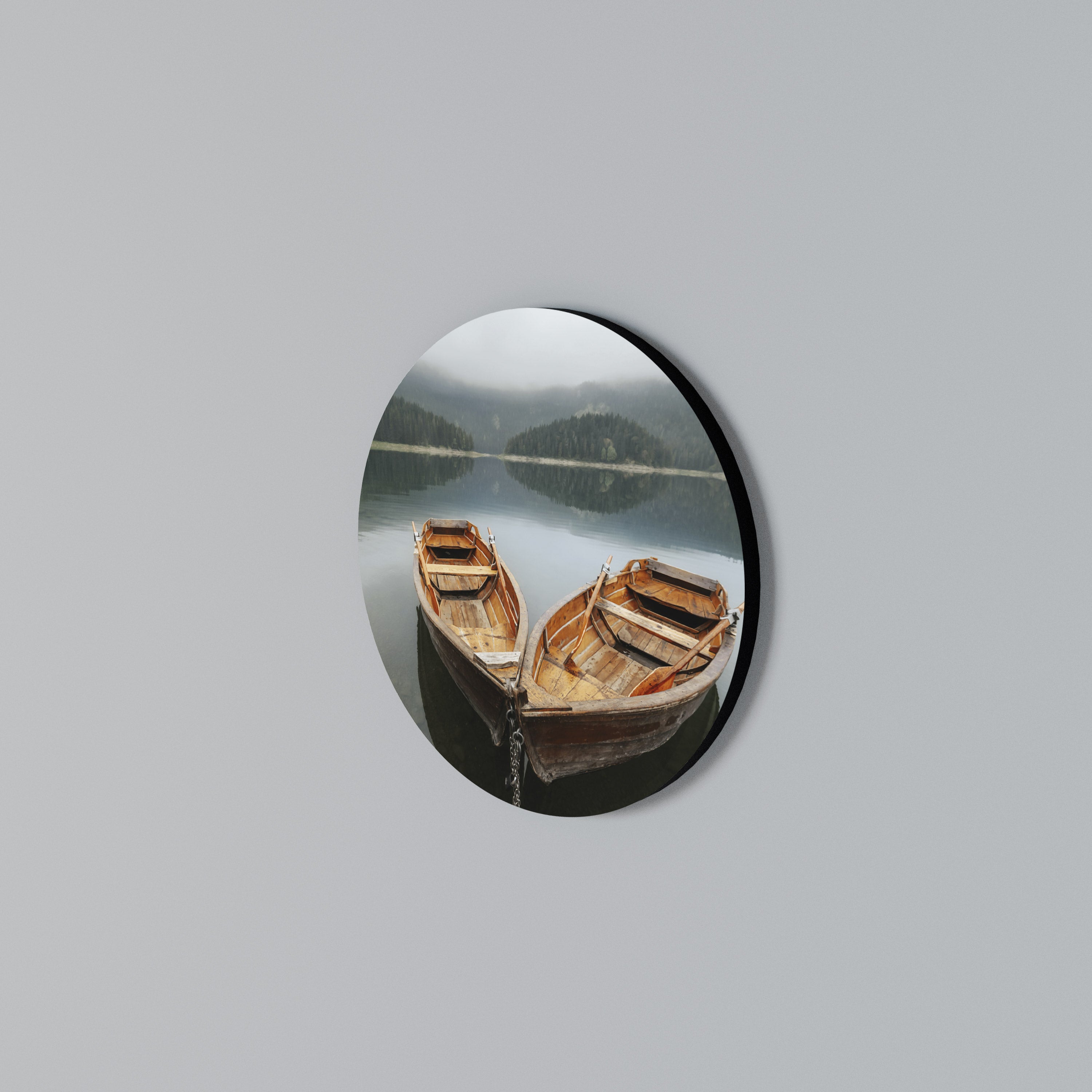 HARMONY OF BOATS Round Wall Art